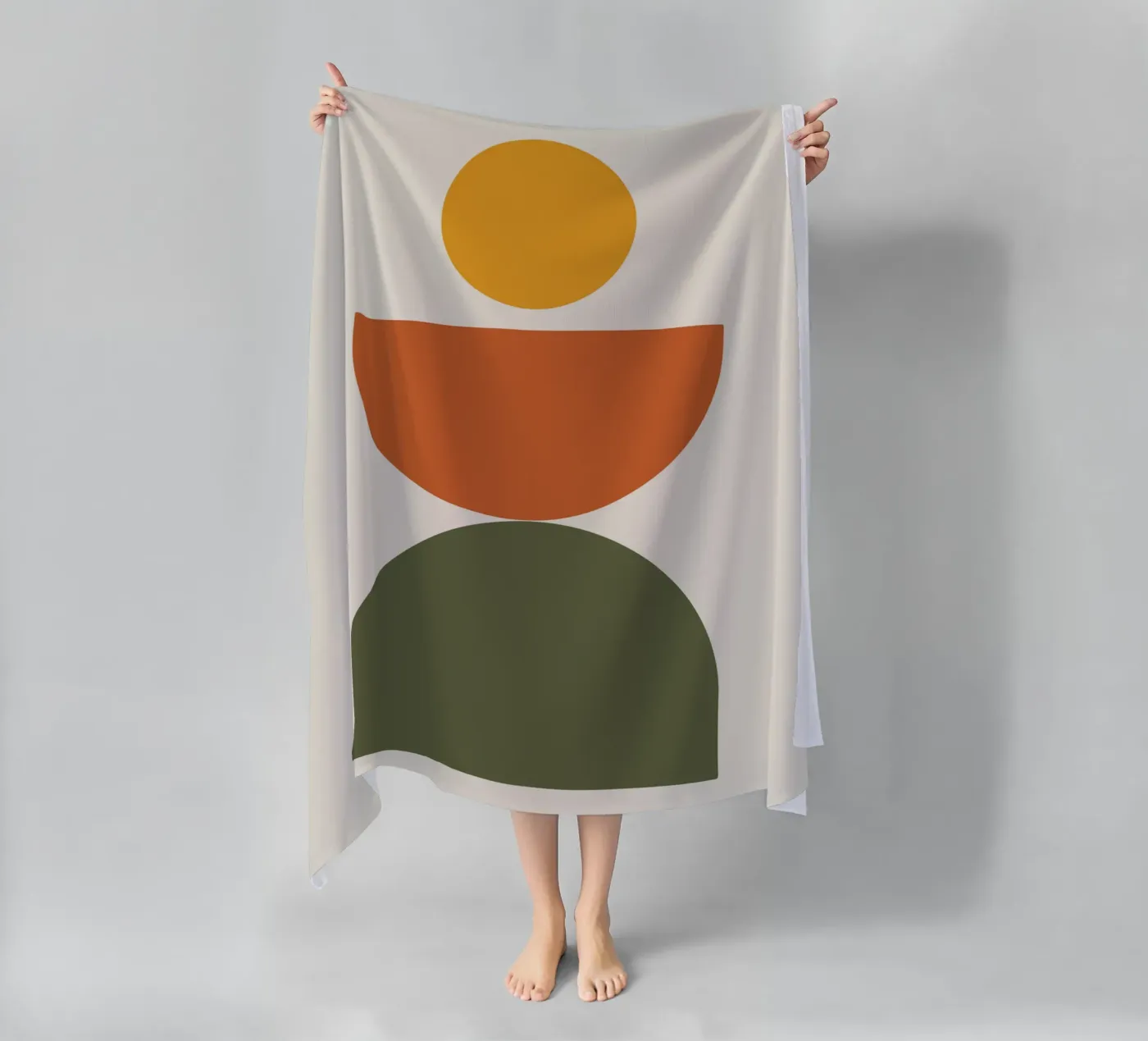 Boho Float Geometric Forms with Soft Shadows telo mare da LisaArtes