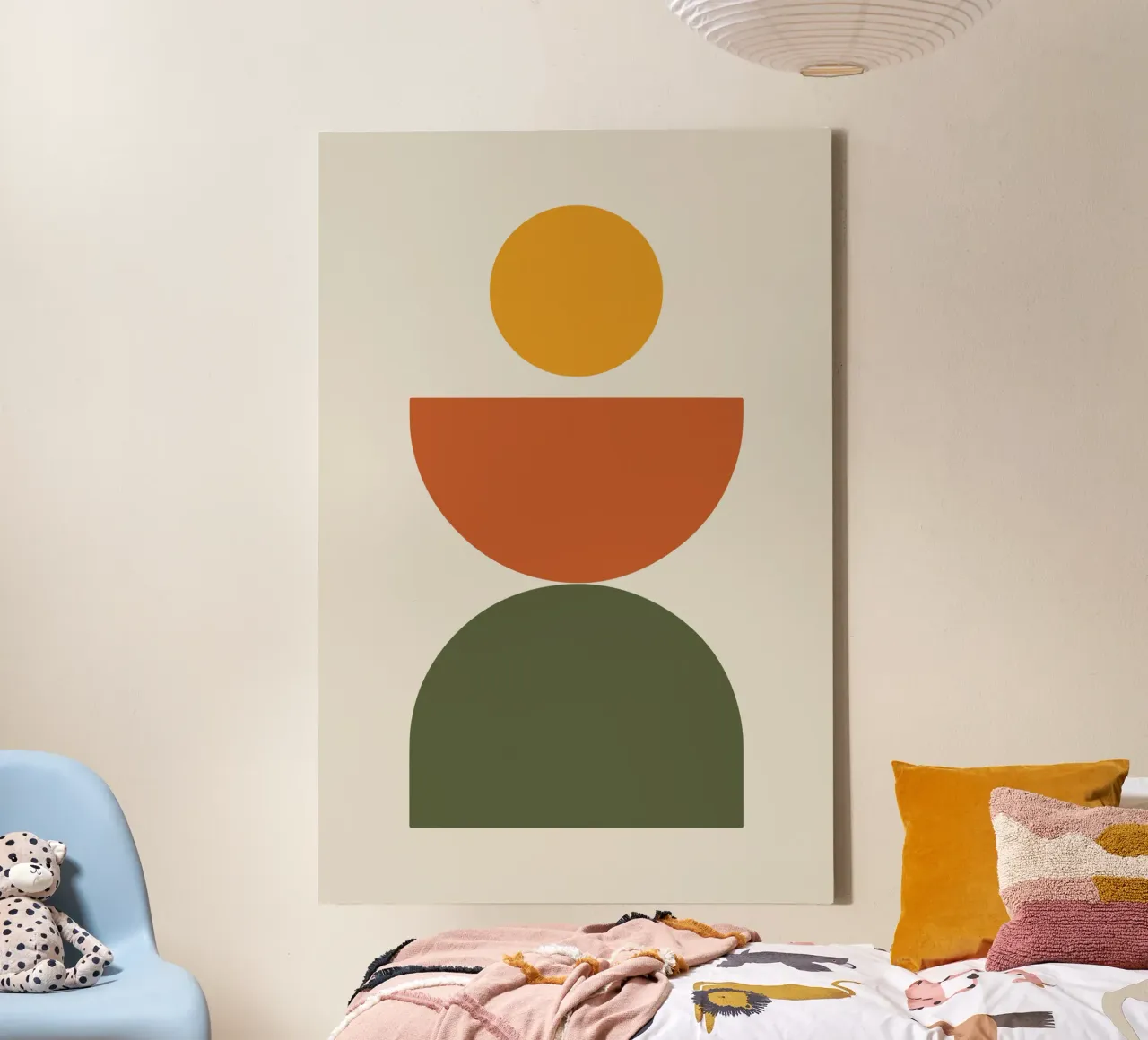 Boho Float Geometric Forms with Soft Shadows Leinwand mit Schattenfugenrahmen von LisaArtes