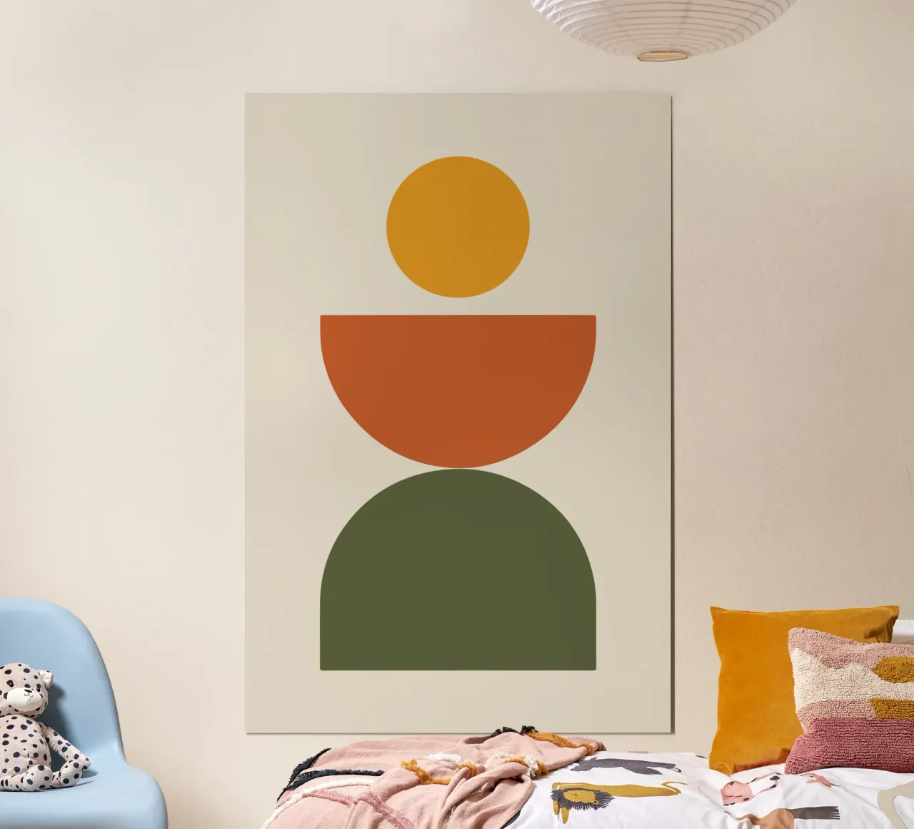 Boho Float Geometric Forms with Soft Shadows poster con telaio in plastica da LisaArtes
