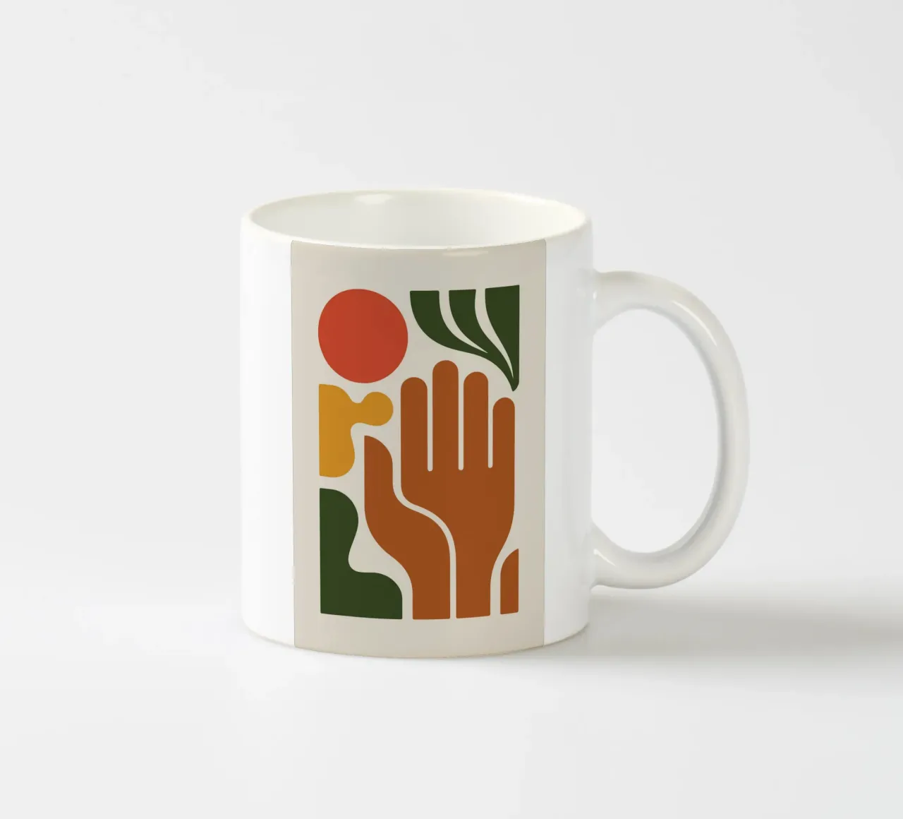 Boho Hand with Abstract Landscape tazza in ceramica da LisaArtes