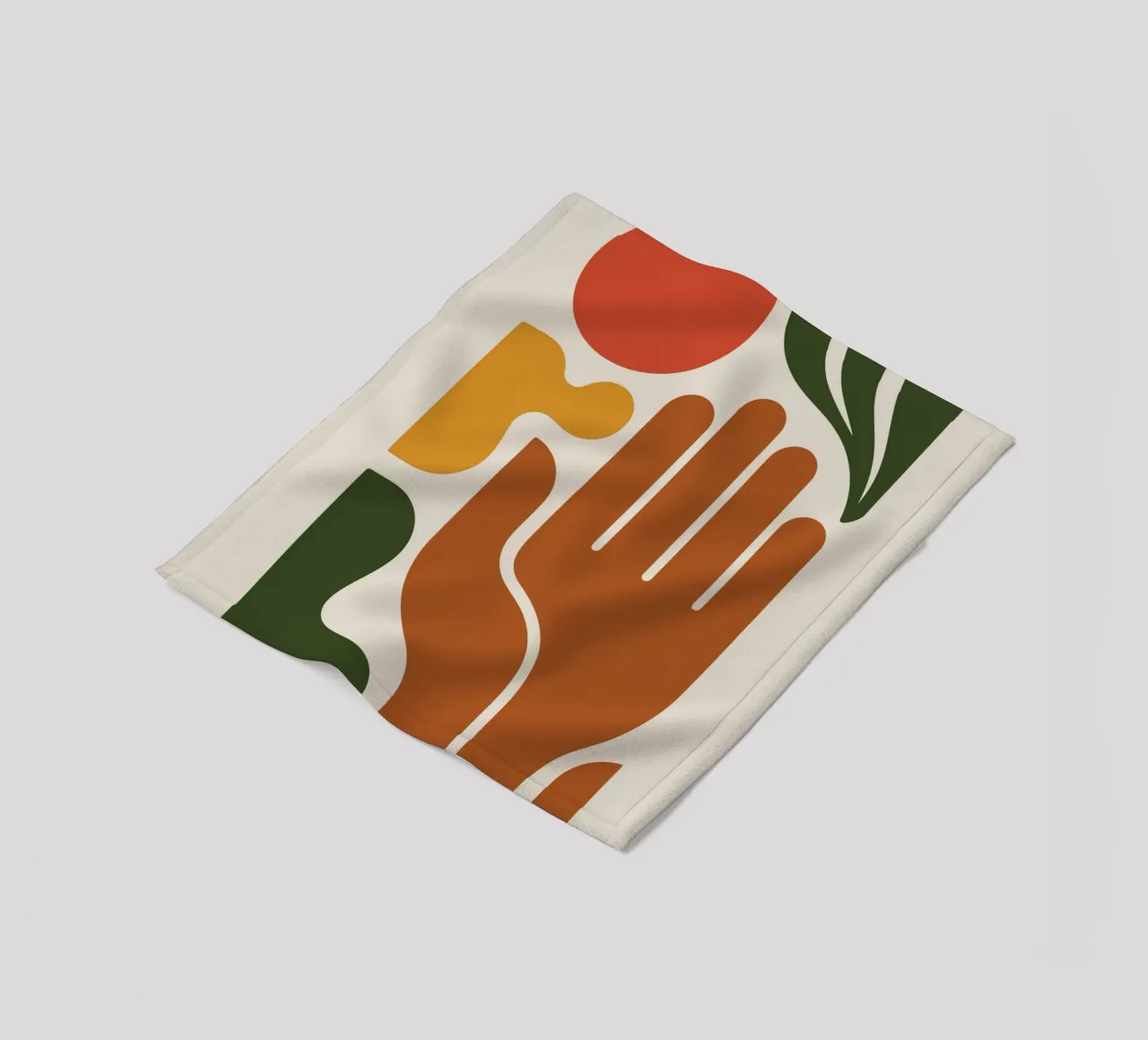Boho Hand with Abstract Landscape coperta in pile da LisaArtes