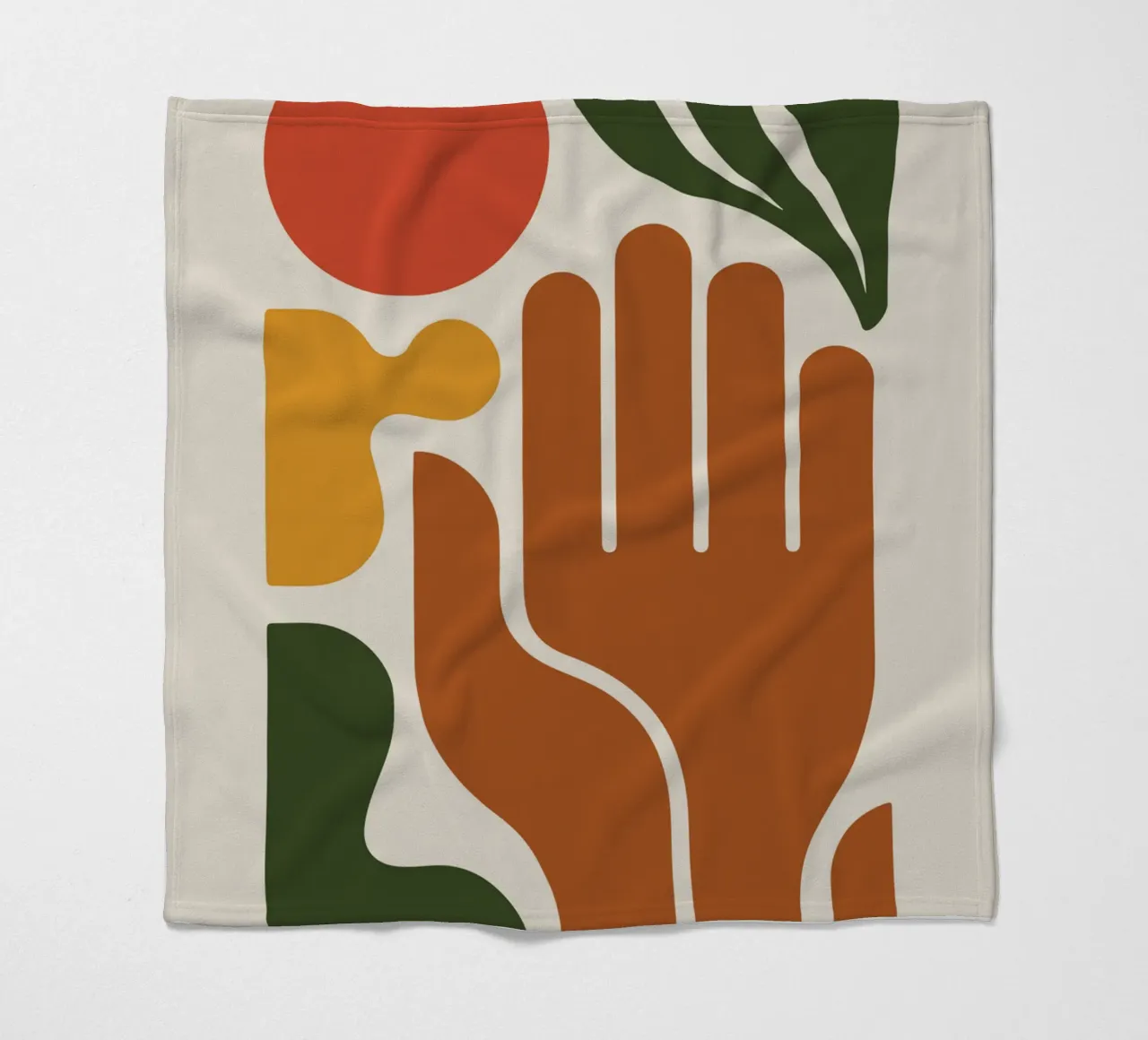 Boho Hand with Abstract Landscape coperta in pile da LisaArtes