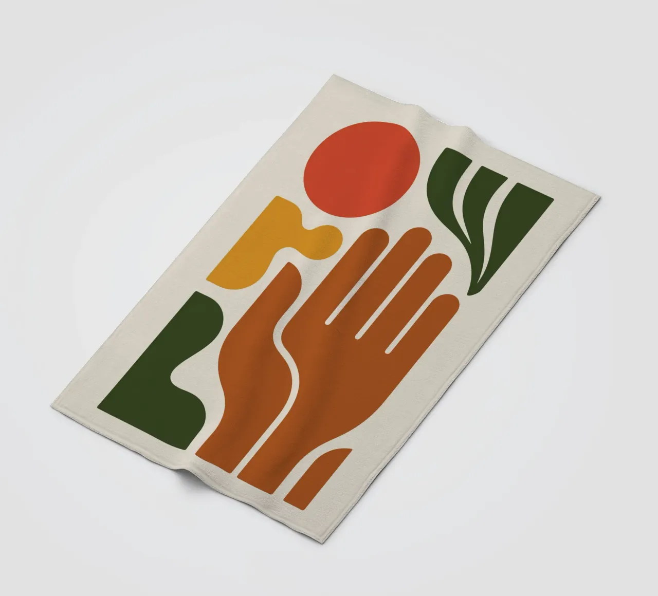 Boho Hand with Abstract Landscape coperta in pile da LisaArtes