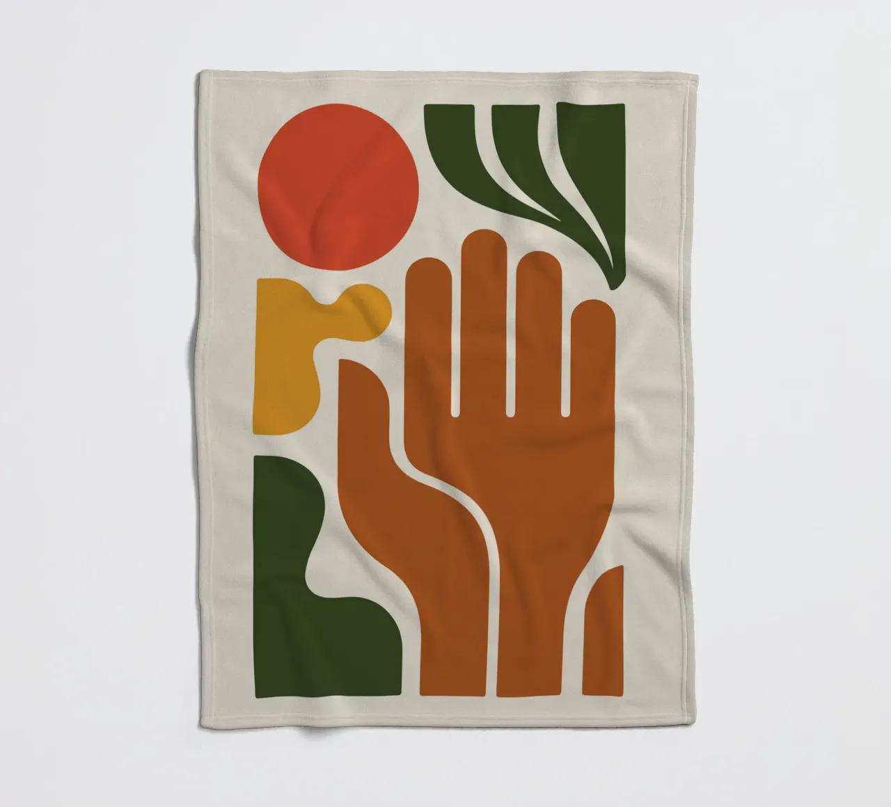 Boho Hand with Abstract Landscape coperta in pile da LisaArtes