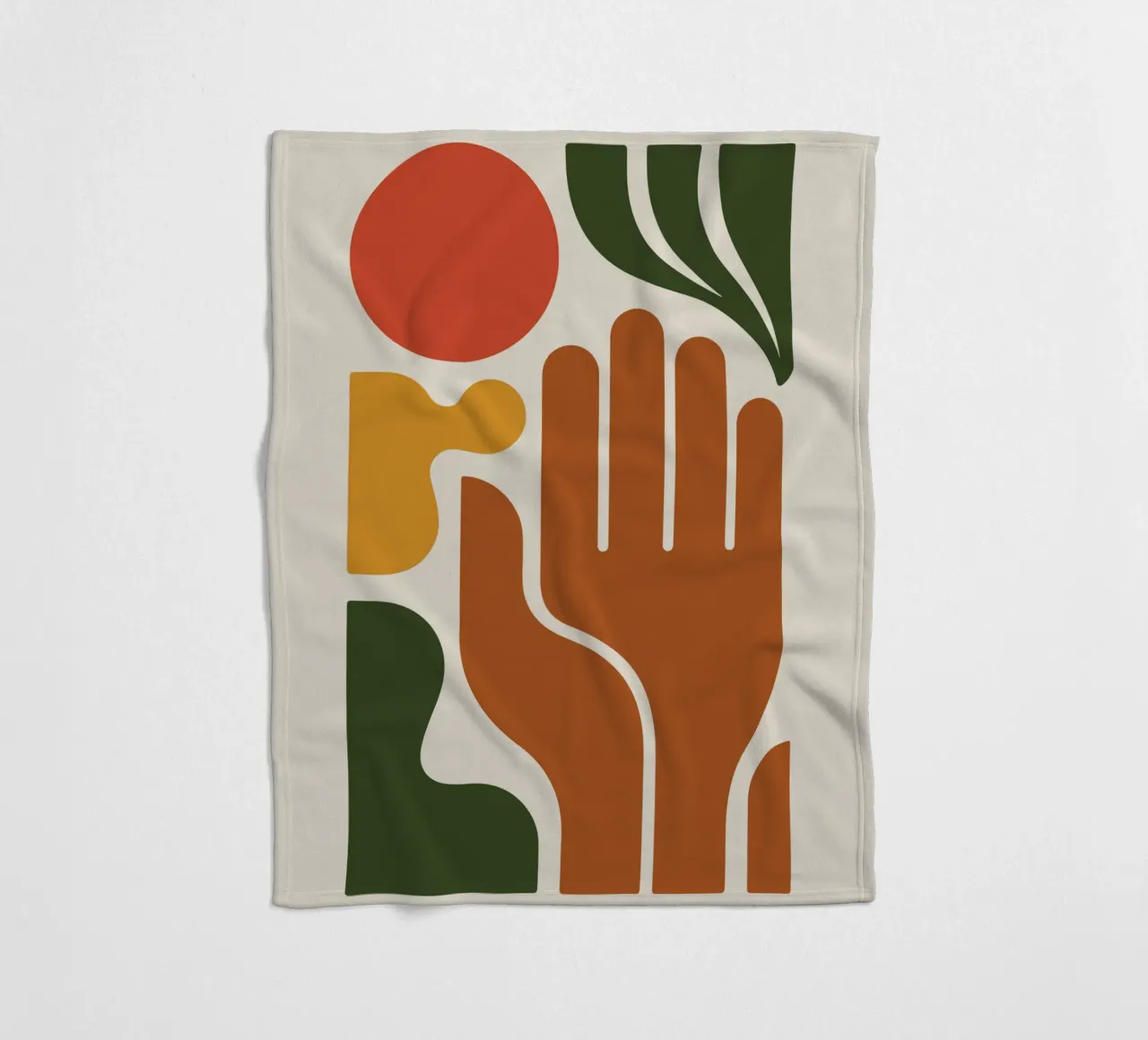 Boho Hand with Abstract Landscape coperta in pile da LisaArtes