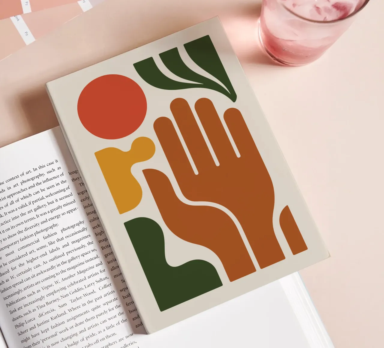 Boho Hand with Abstract Landscape notebook by LisaArtes