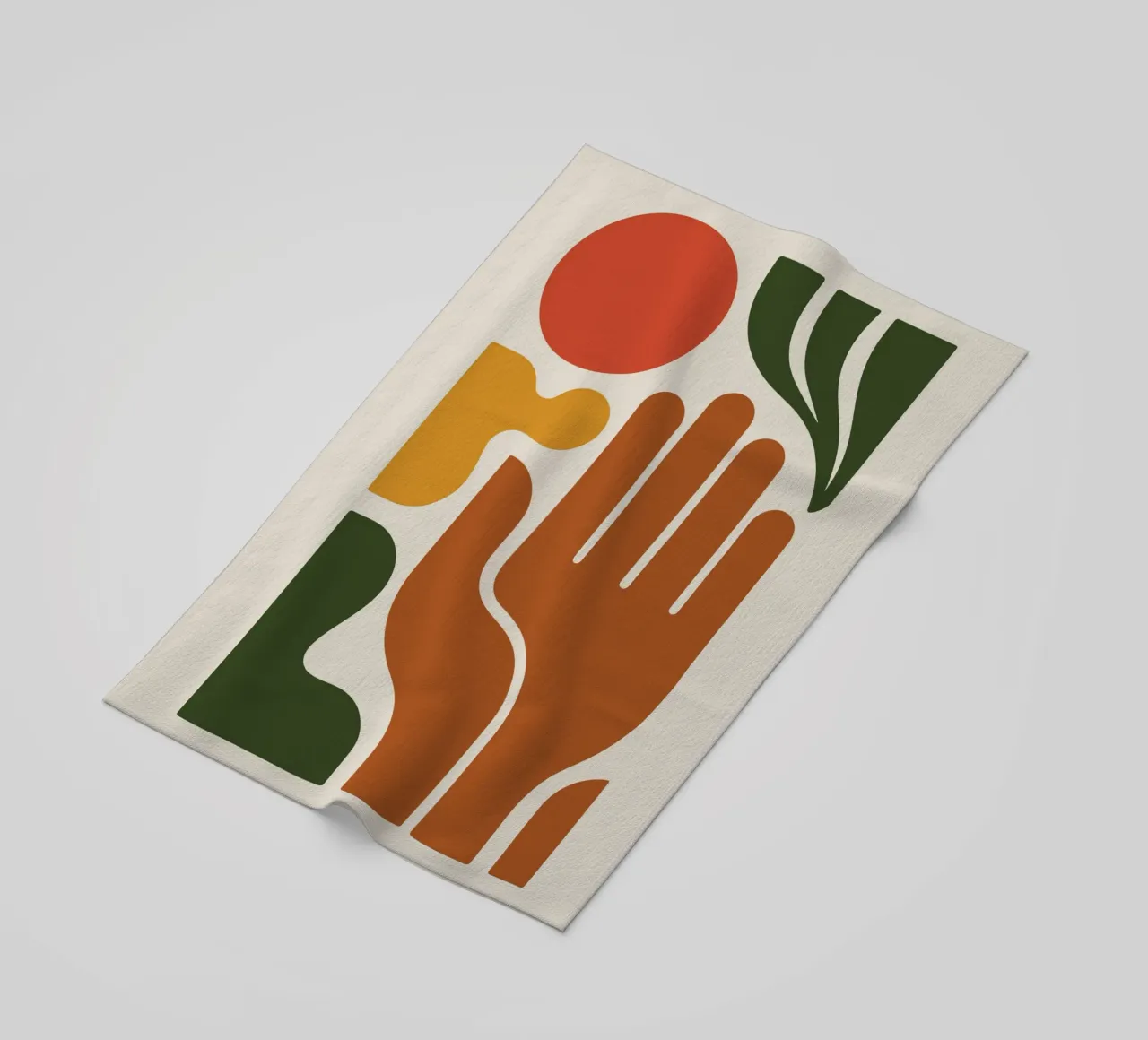 Boho Hand with Abstract Landscape telo mare da LisaArtes