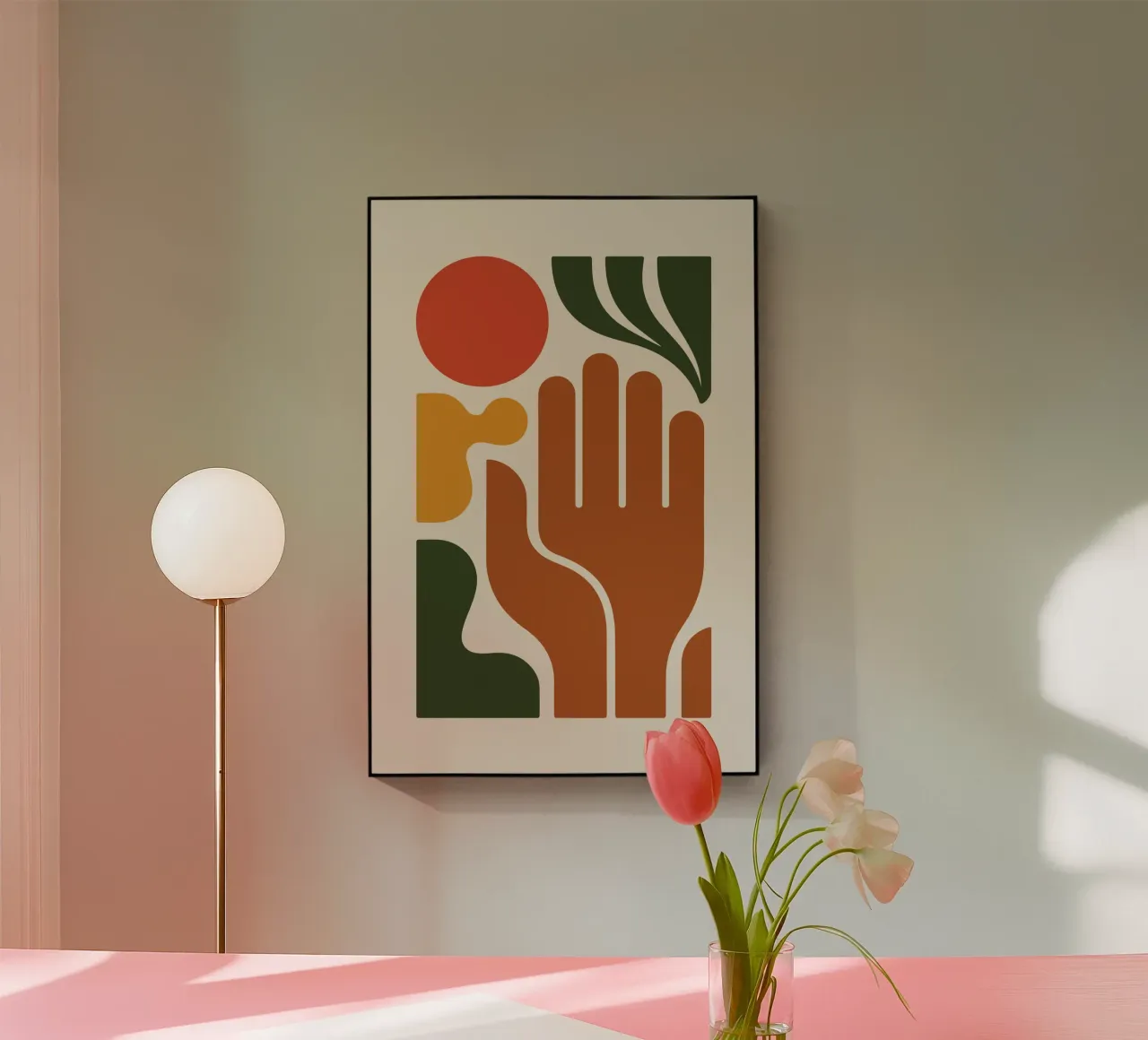 Boho Hand with Abstract Landscape plexiglass da LisaArtes