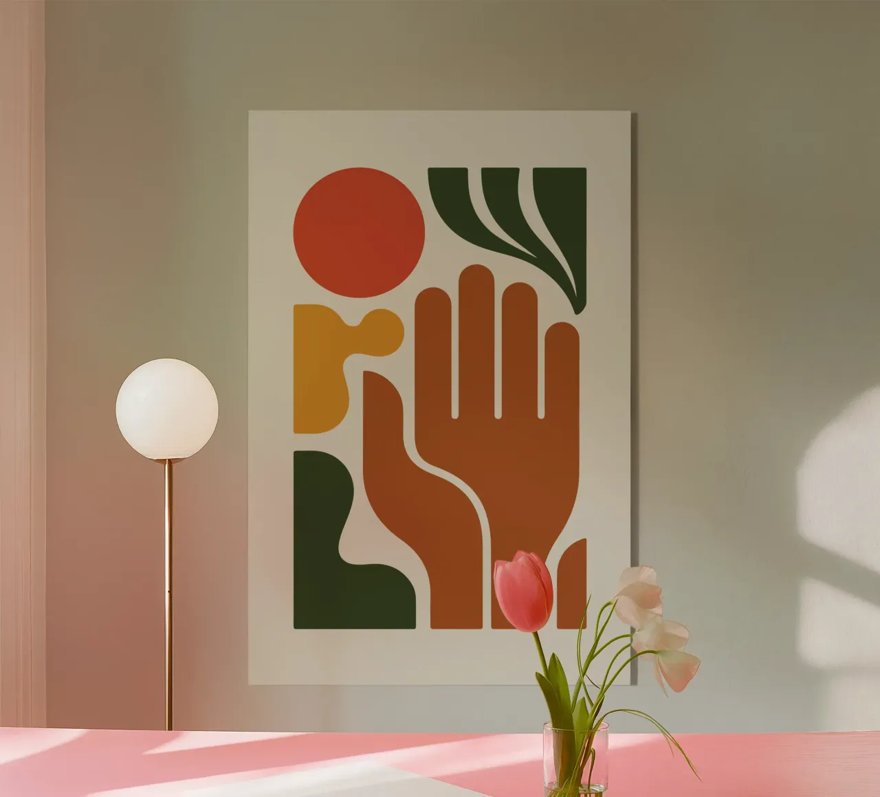 Boho Hand with Abstract Landscape plexiglass da LisaArtes