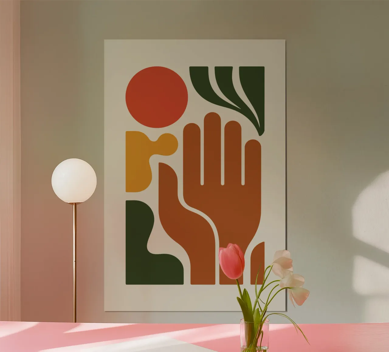 Boho Hand with Abstract Landscape Poster von LisaArtes