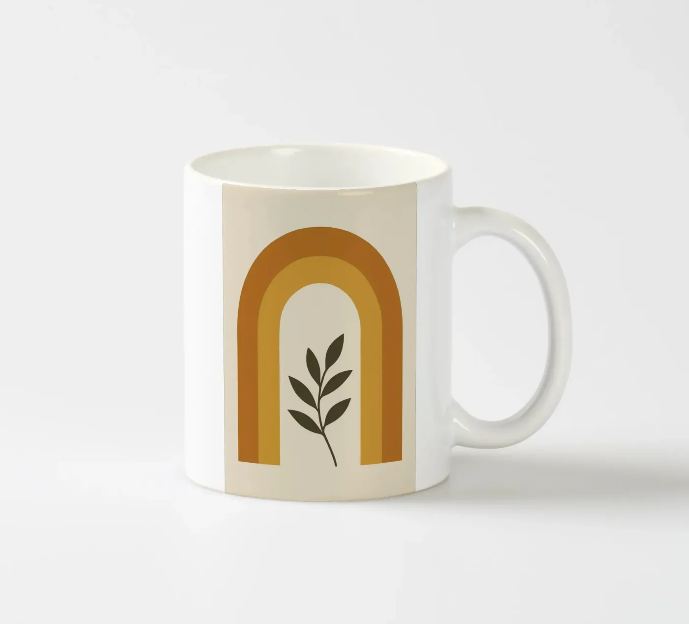 Boho Rainbow Leaf ceramic mug by LisaArtes