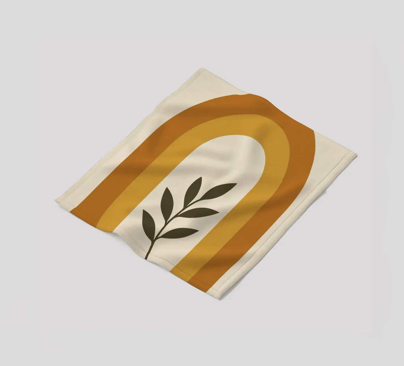 Boho Rainbow Leaf fleece blanket by LisaArtes