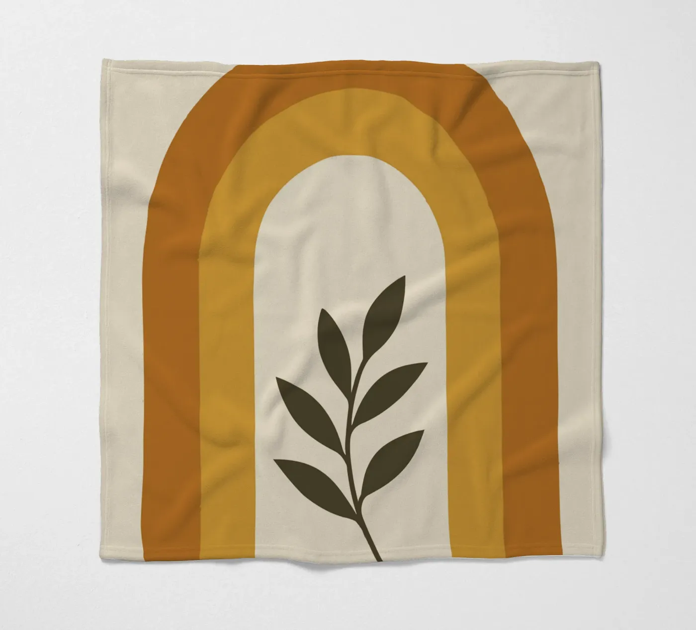 Boho Rainbow Leaf fleece blanket by LisaArtes