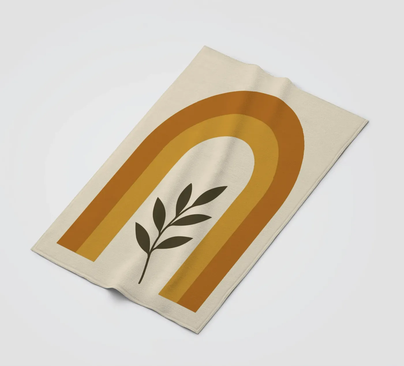 Boho Rainbow Leaf fleece blanket by LisaArtes