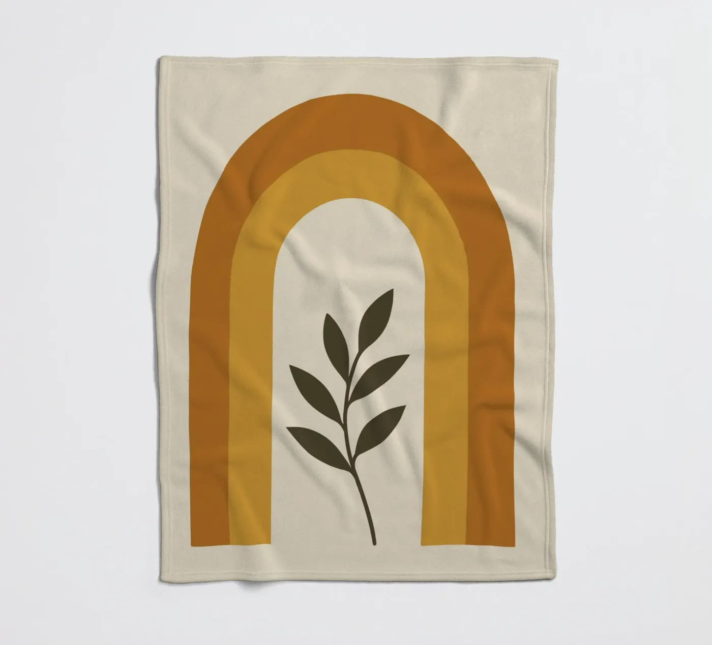 Boho Rainbow Leaf fleece blanket by LisaArtes