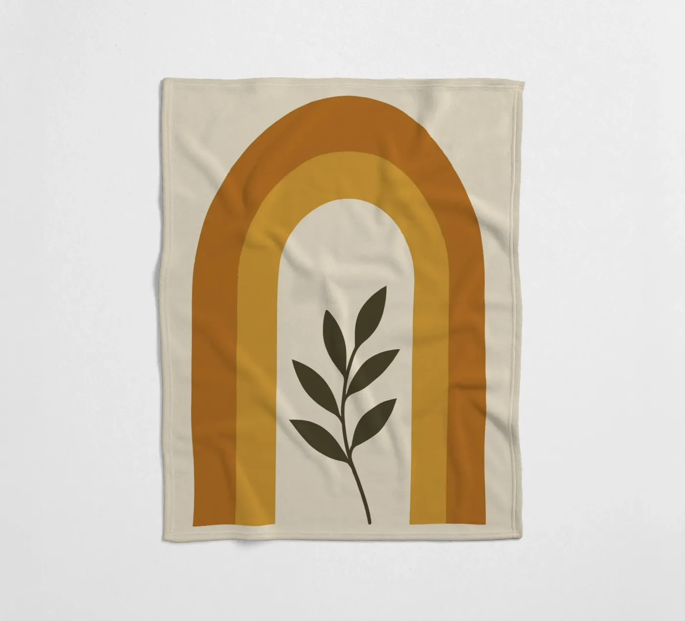 Boho Rainbow Leaf fleece blanket by LisaArtes