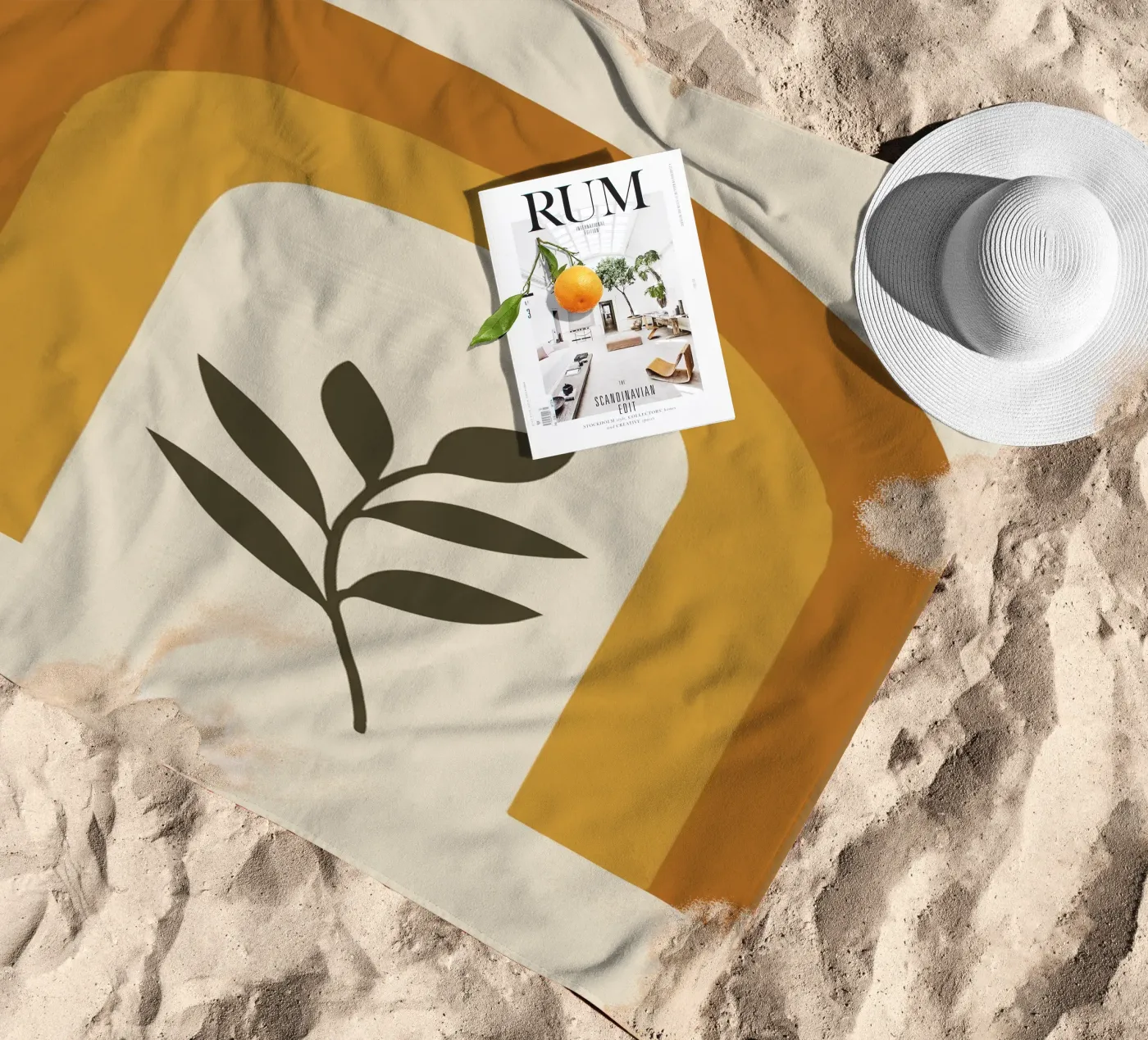 Boho Rainbow Leaf beach towel by LisaArtes