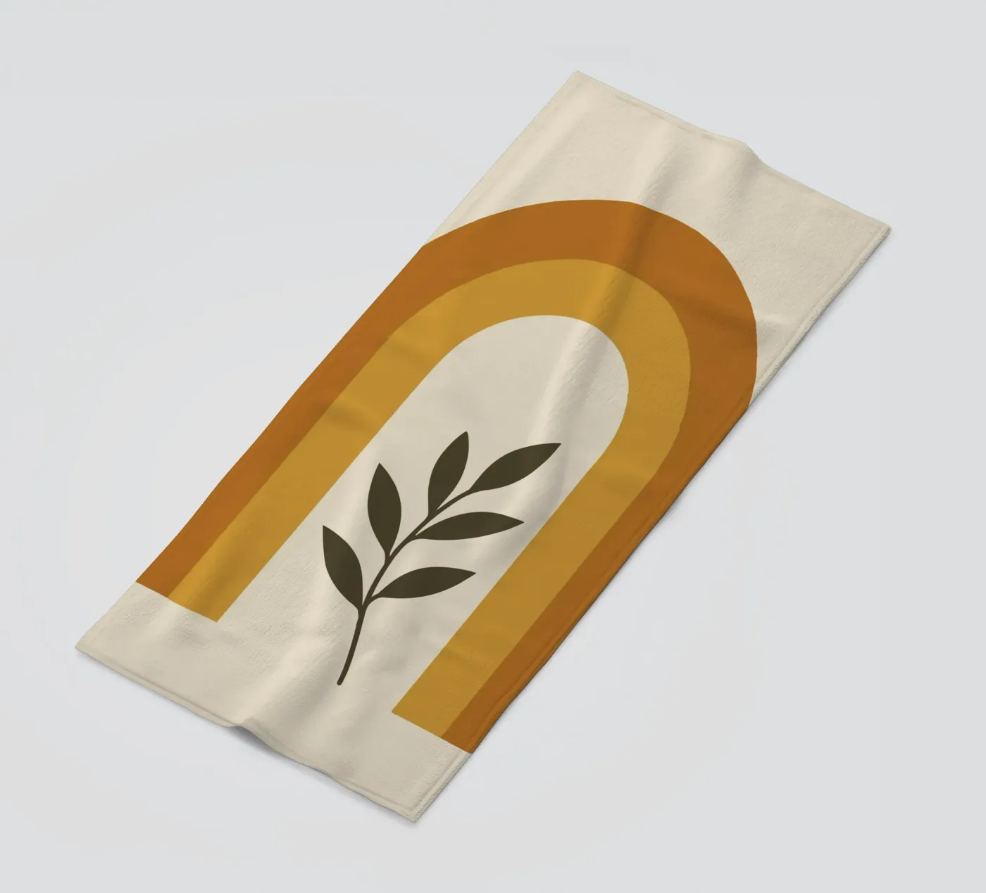 Boho Rainbow Leaf beach towel by LisaArtes