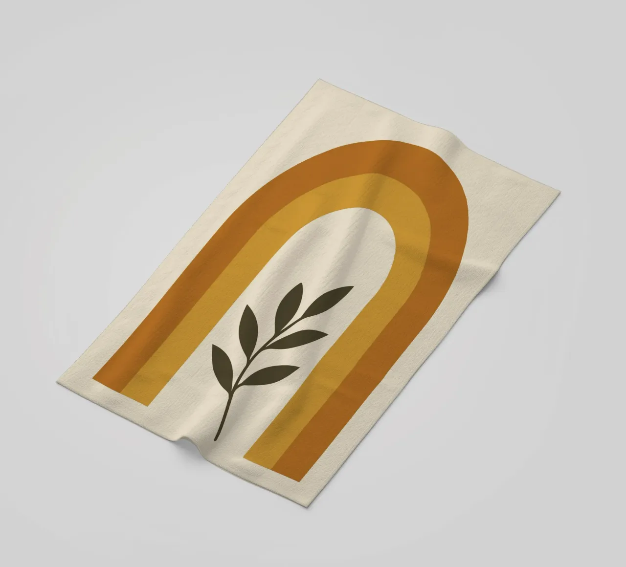 Boho Rainbow Leaf beach towel by LisaArtes