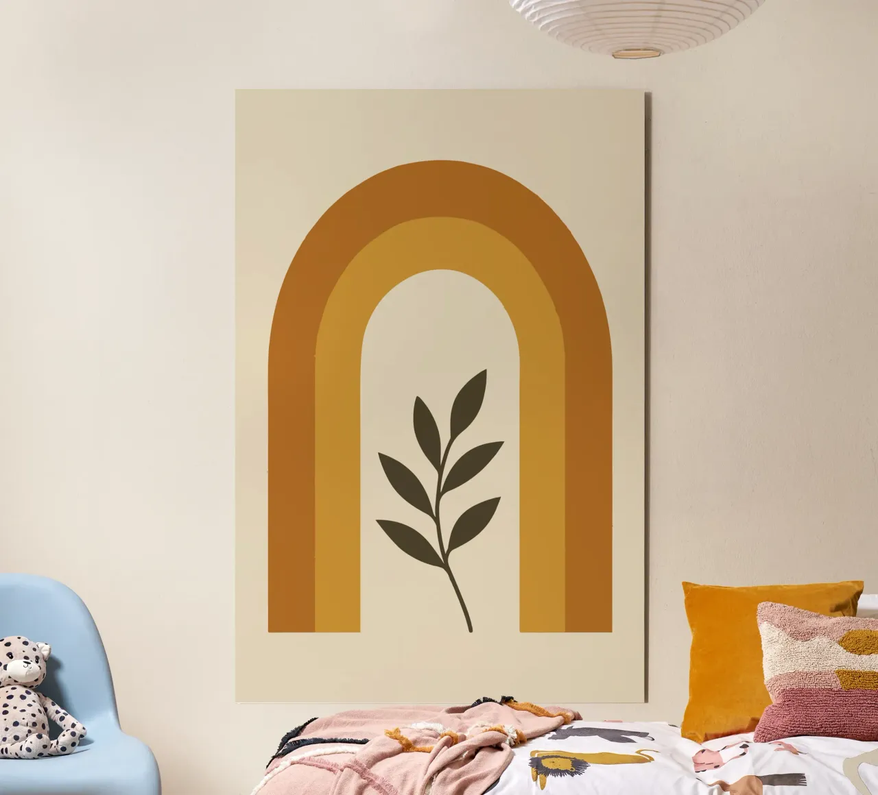 Boho Rainbow Leaf alluminio dibond da LisaArtes
