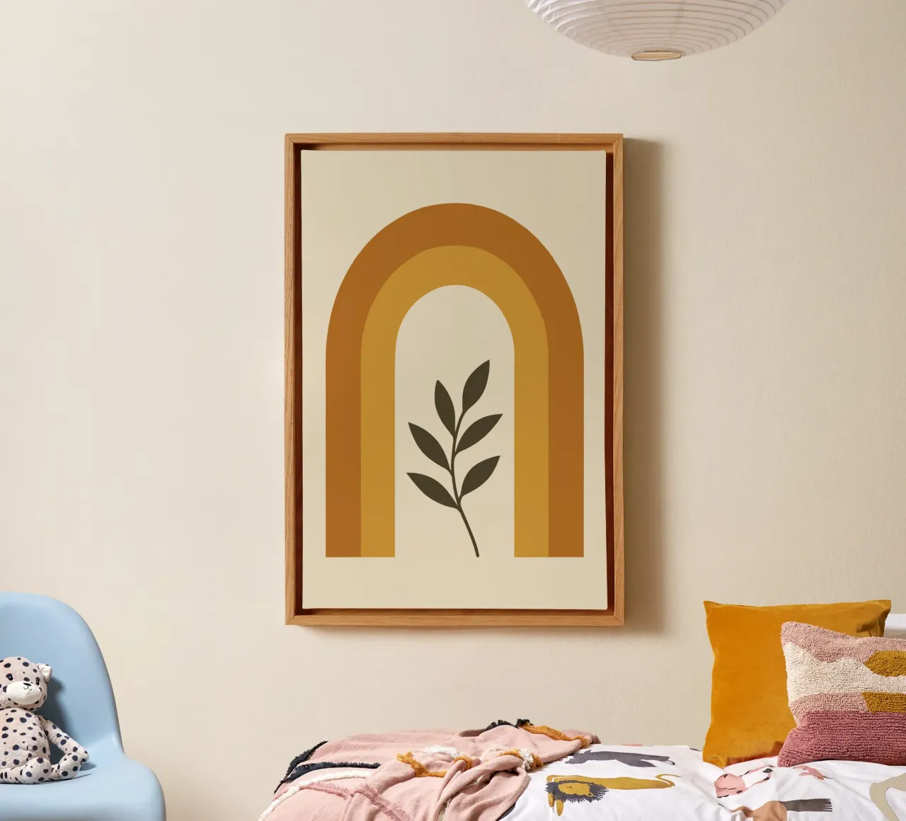 Boho Rainbow Leaf tela con Cornice a cassetta da LisaArtes
