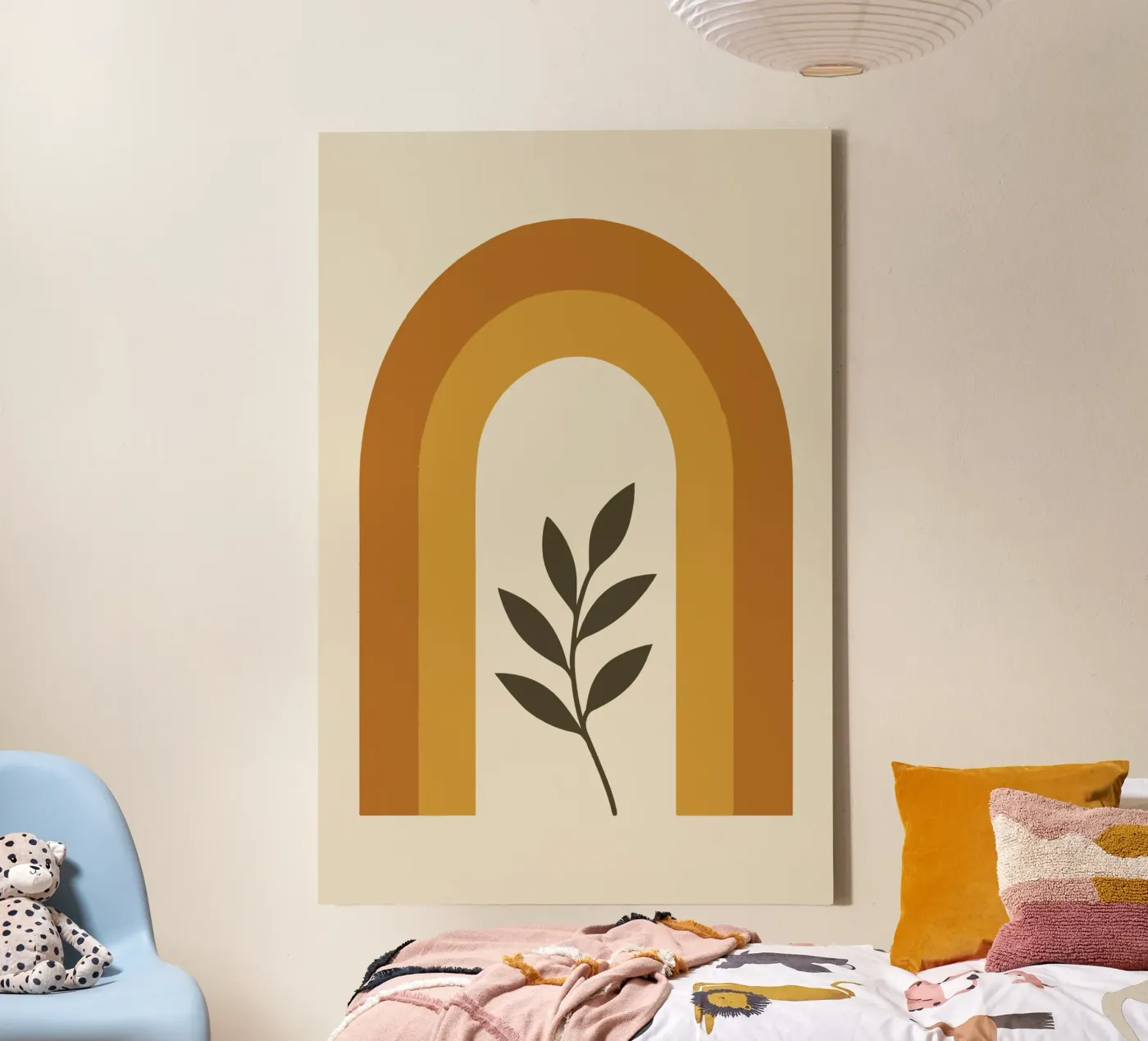 Boho Rainbow Leaf canvas by LisaArtes