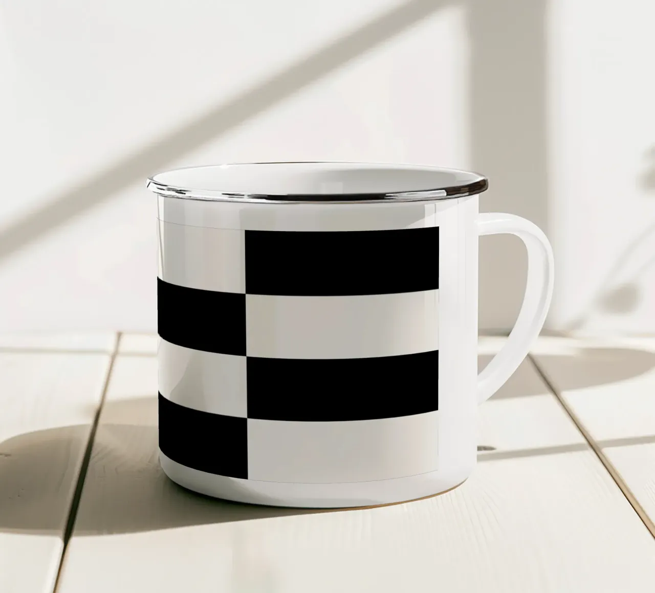 Black and white timeless mid century lines tazza in smalto da TijanaArtStudio88