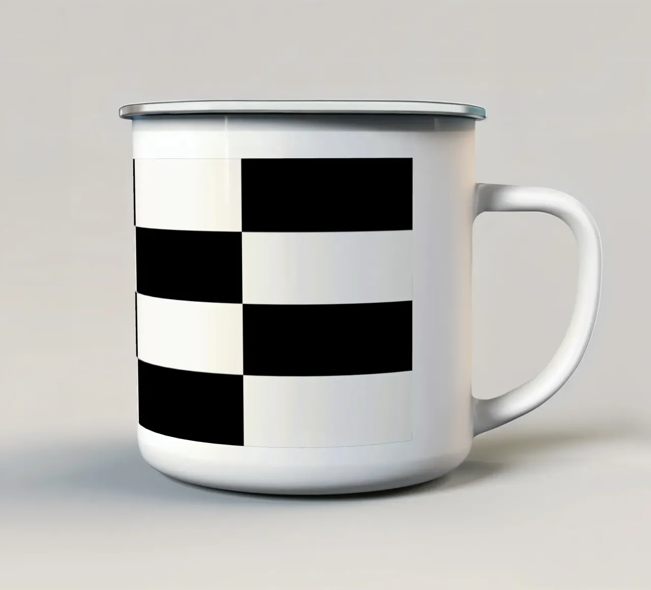Black and white timeless mid century lines tazza in smalto da TijanaArtStudio88
