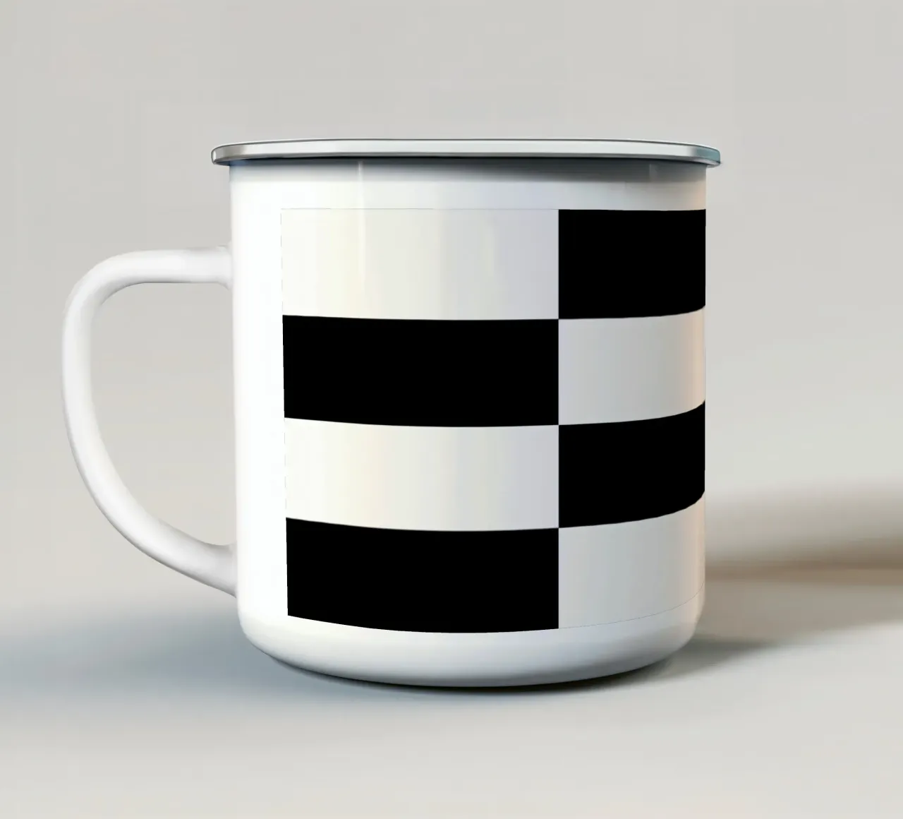 Black and white timeless mid century lines tazza in smalto da TijanaArtStudio88