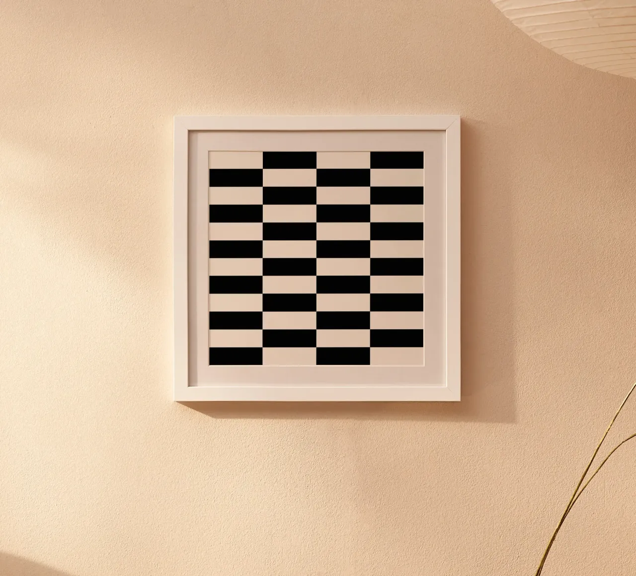 Black and white timeless mid century lines poster con telaio in legno da TijanaArtStudio88