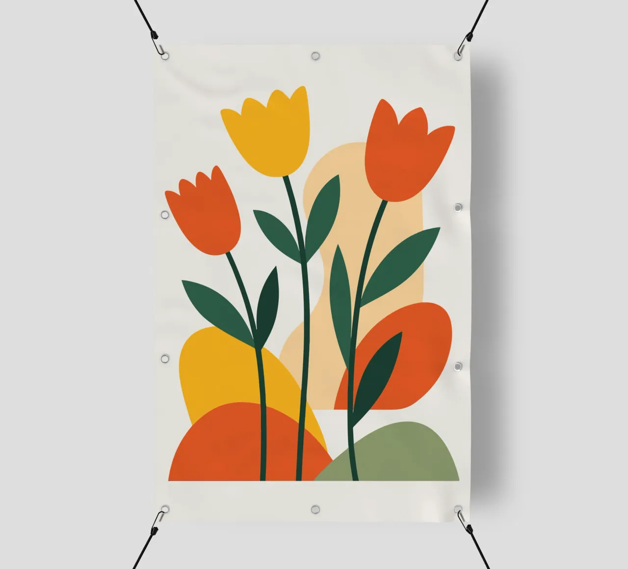Bold Boho Tulips telo in pvc da LisaArtes