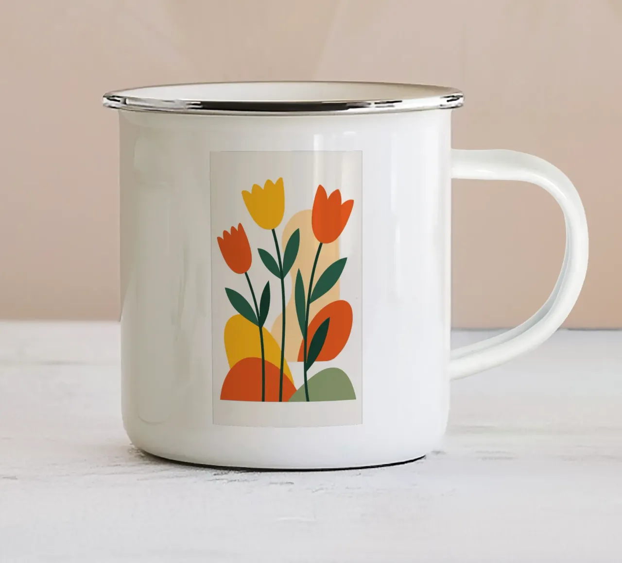 Bold Boho Tulips tazza in smalto da LisaArtes