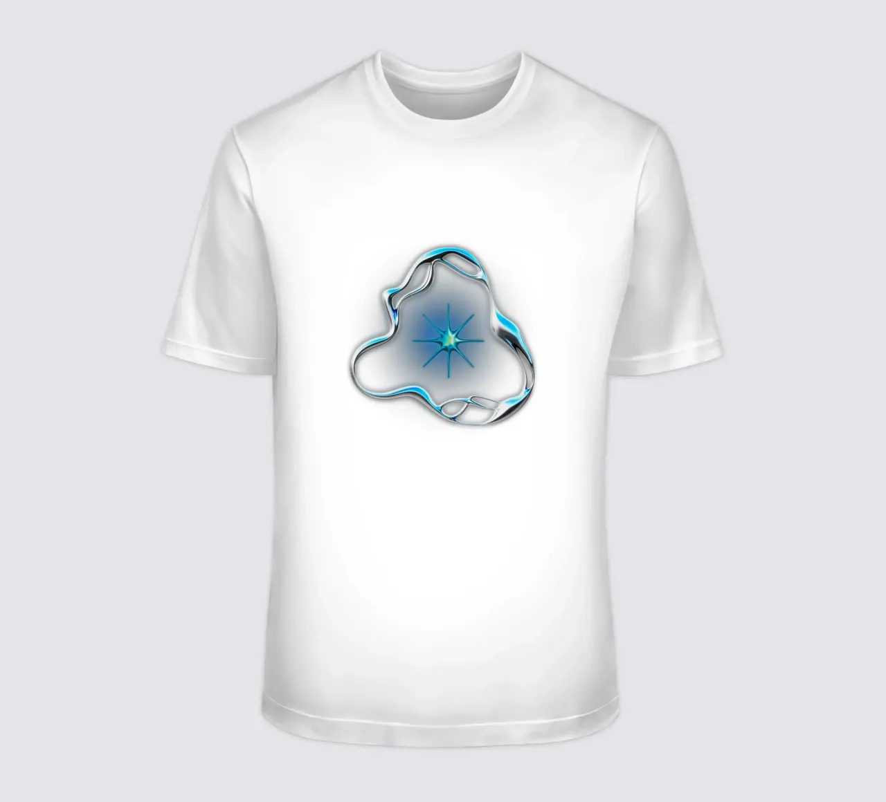 stella in metallo con finitura cromata e aureola t-shirt da morphinaeblue
