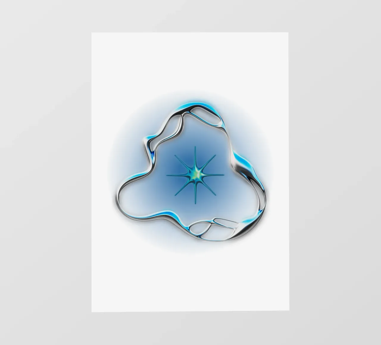 stella in metallo con finitura cromata e aureola telo in pvc da morphinaeblue