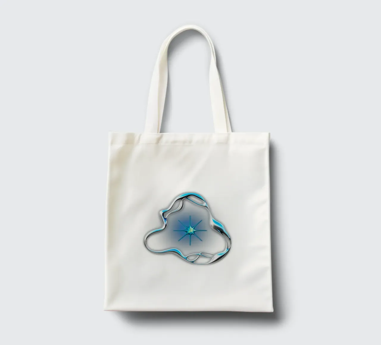 stella in metallo con finitura cromata e aureola borsa in juta da morphinaeblue