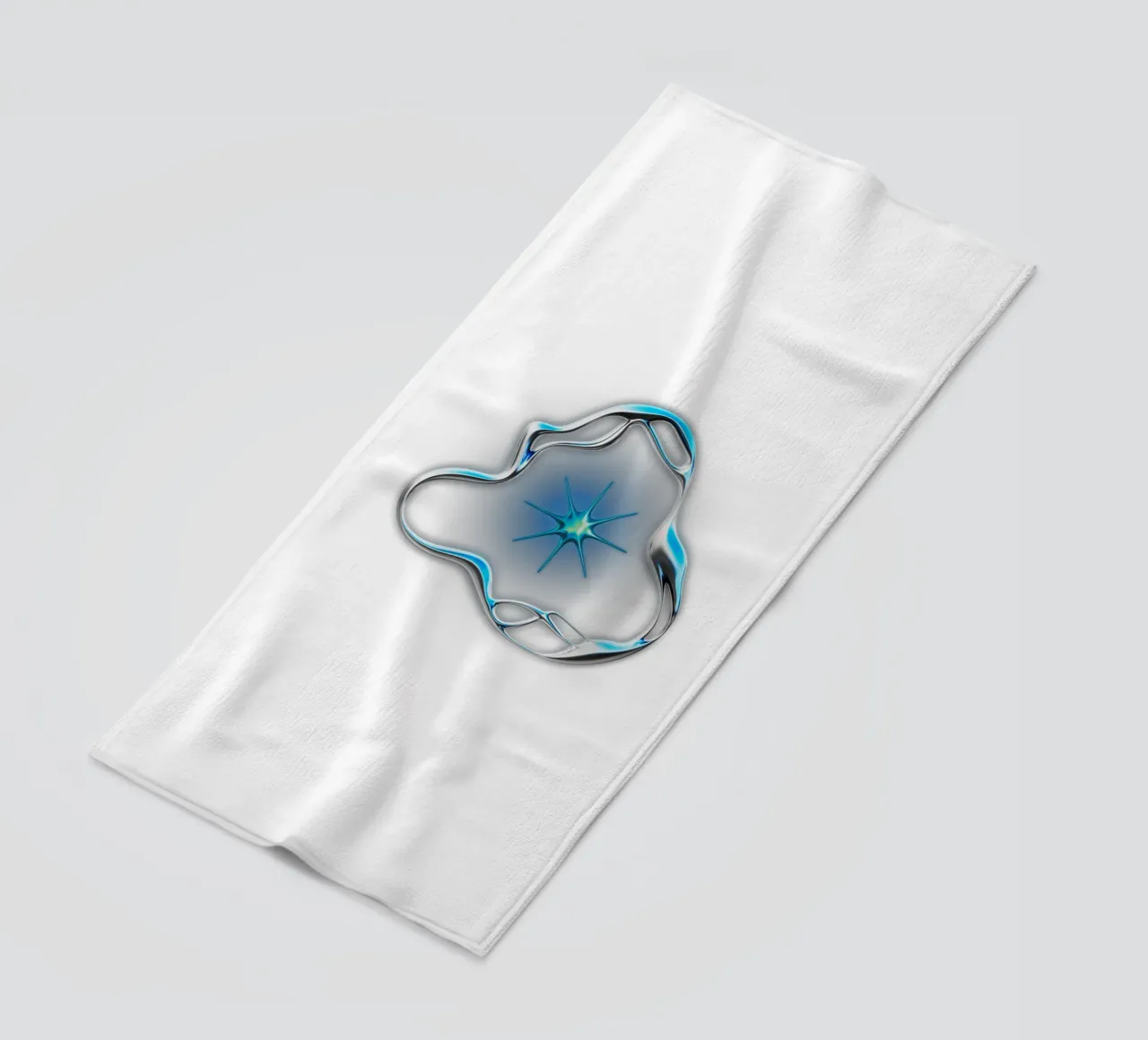 stella in metallo con finitura cromata e aureola telo mare da morphinaeblue