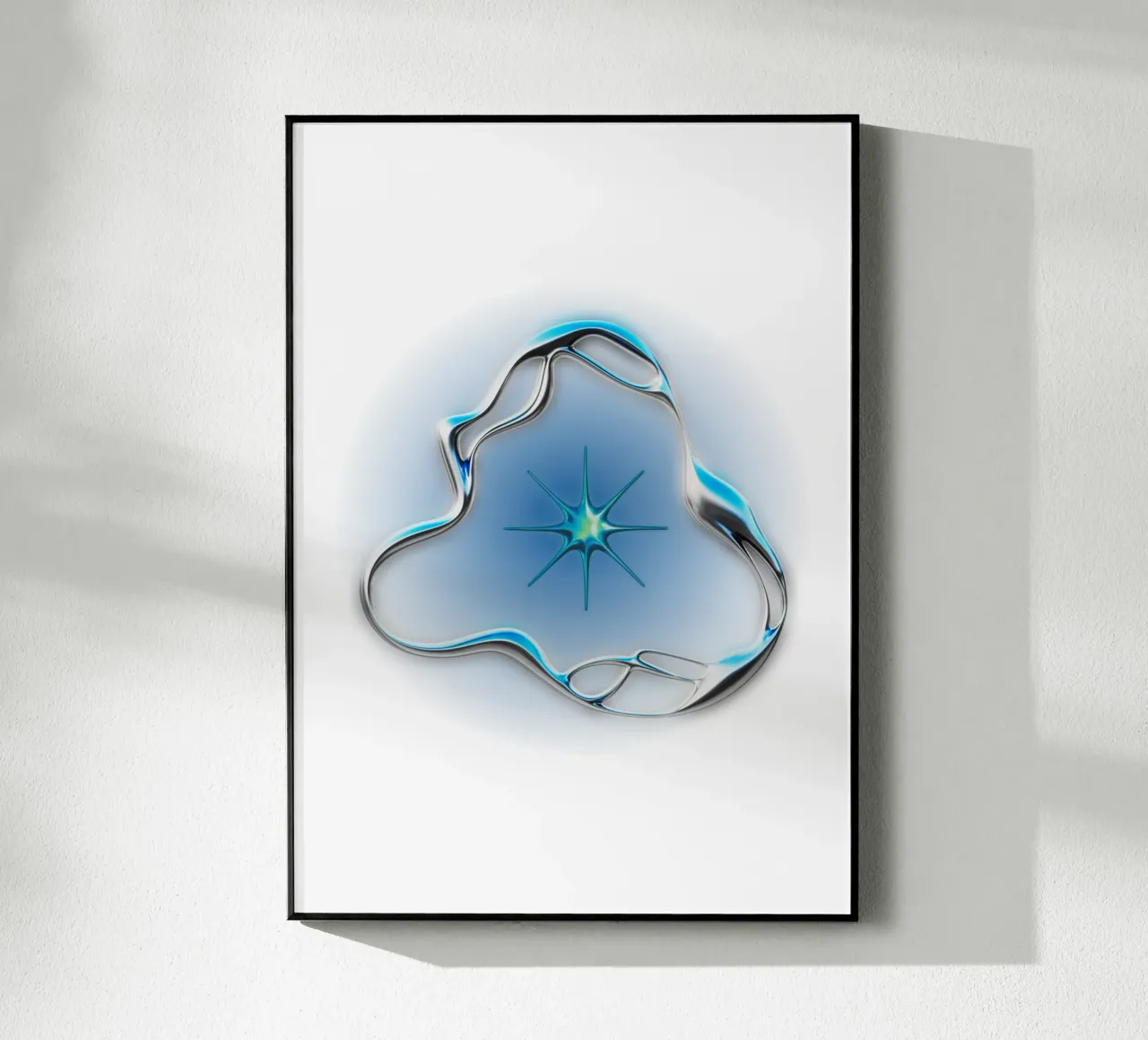 stella in metallo con finitura cromata e aureola plexiglass da morphinaeblue