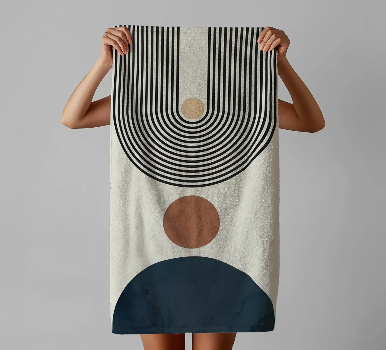 circles lines geometric abstract towel by Patrick M Gerber