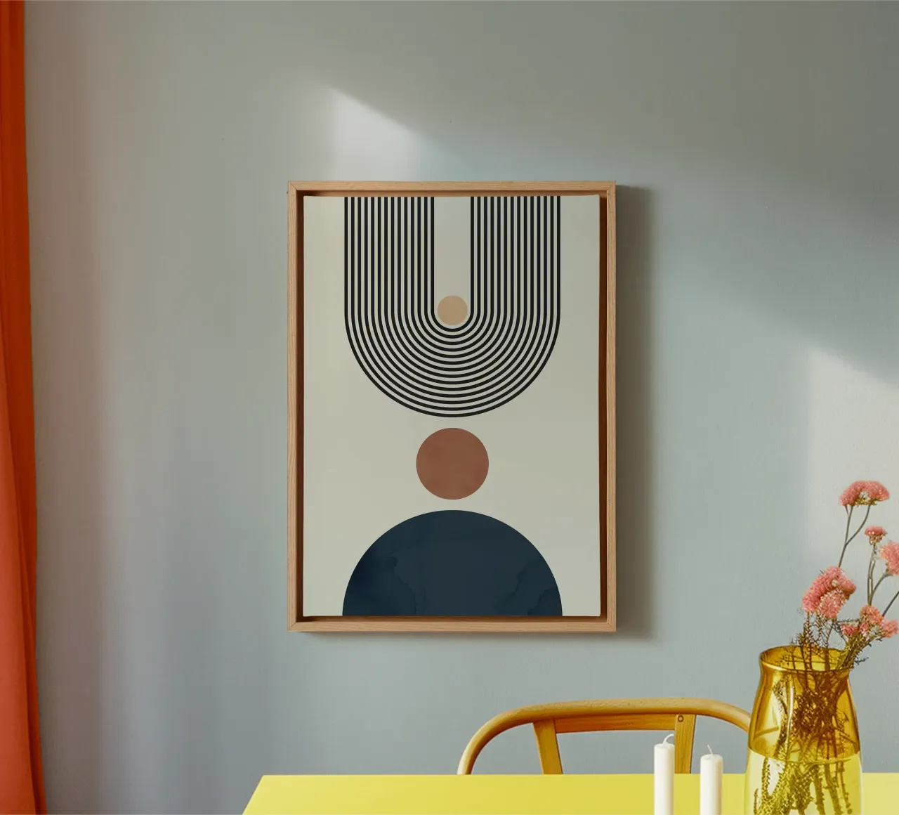 cirkels lijnen geometrisch abstract canvas met Baklijst van Patrick M Gerber