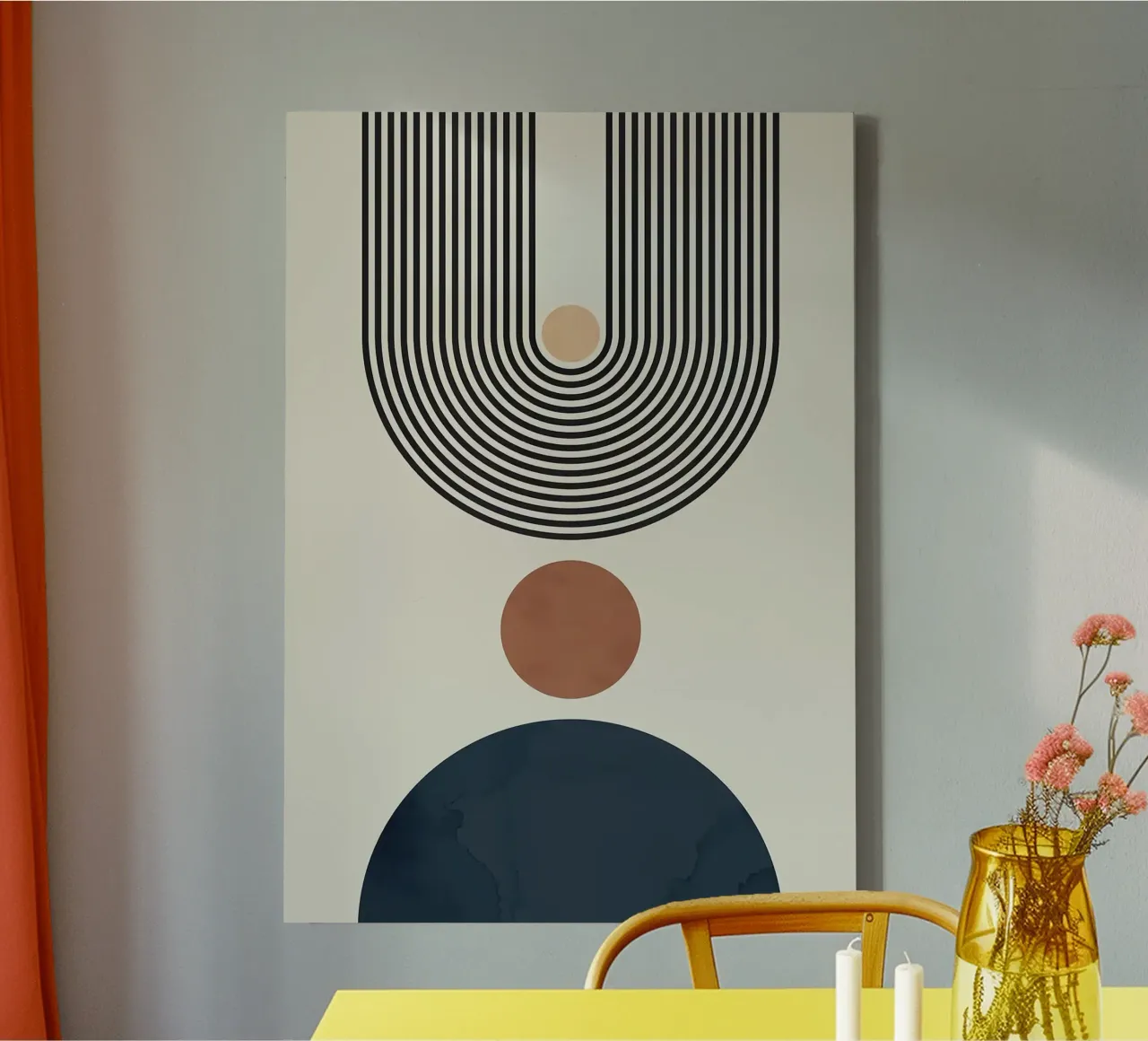 cirkels lijnen geometrisch abstract canvas met Baklijst van Patrick M Gerber