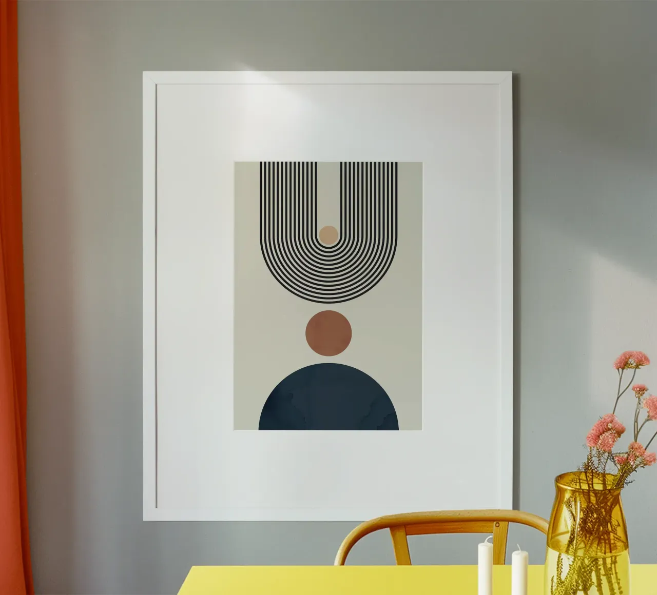 cerchi linee geometriche astratte poster con telaio in alluminio da Patrick M Gerber