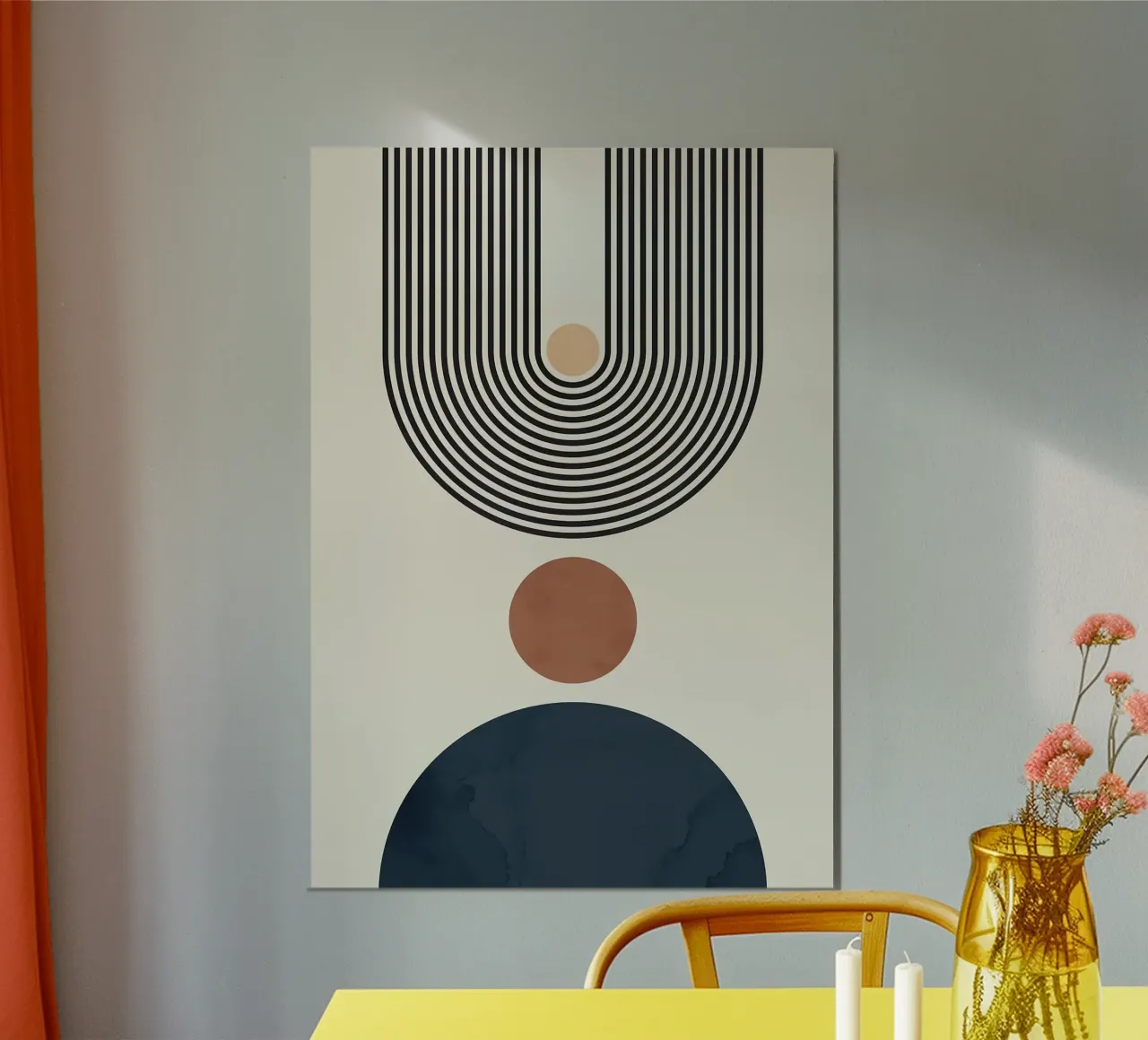 cerchi linee geometriche astratte poster con telaio in alluminio da Patrick M Gerber