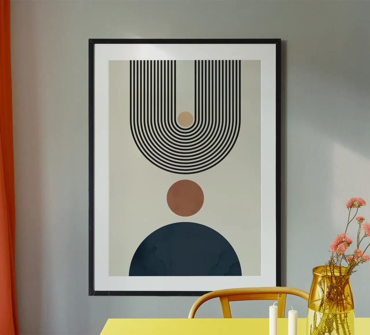 cerchi linee geometriche astratte poster con telaio in alluminio da Patrick M Gerber