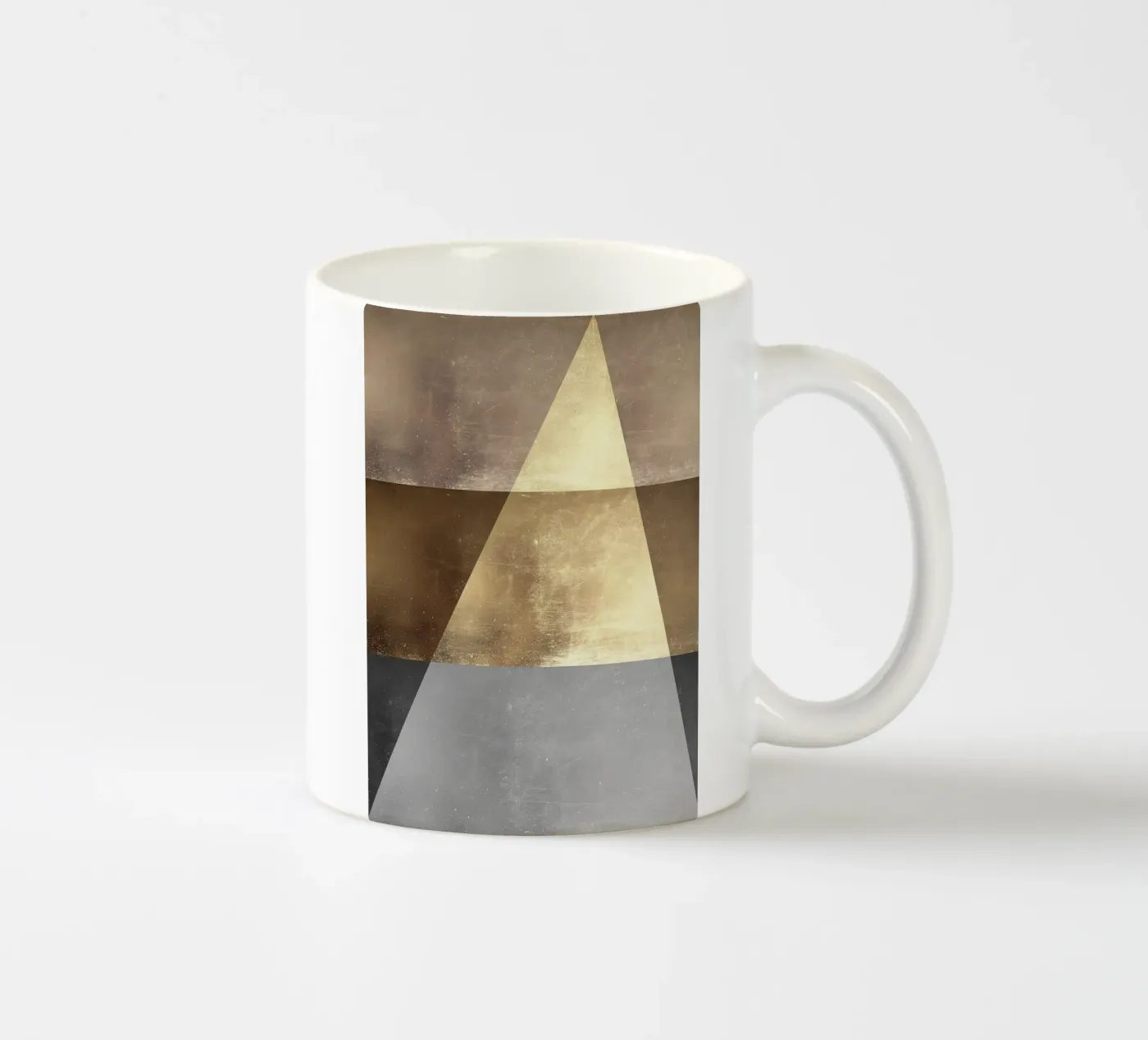 triangle light shadow texture ceramic mug by Patrick M Gerber