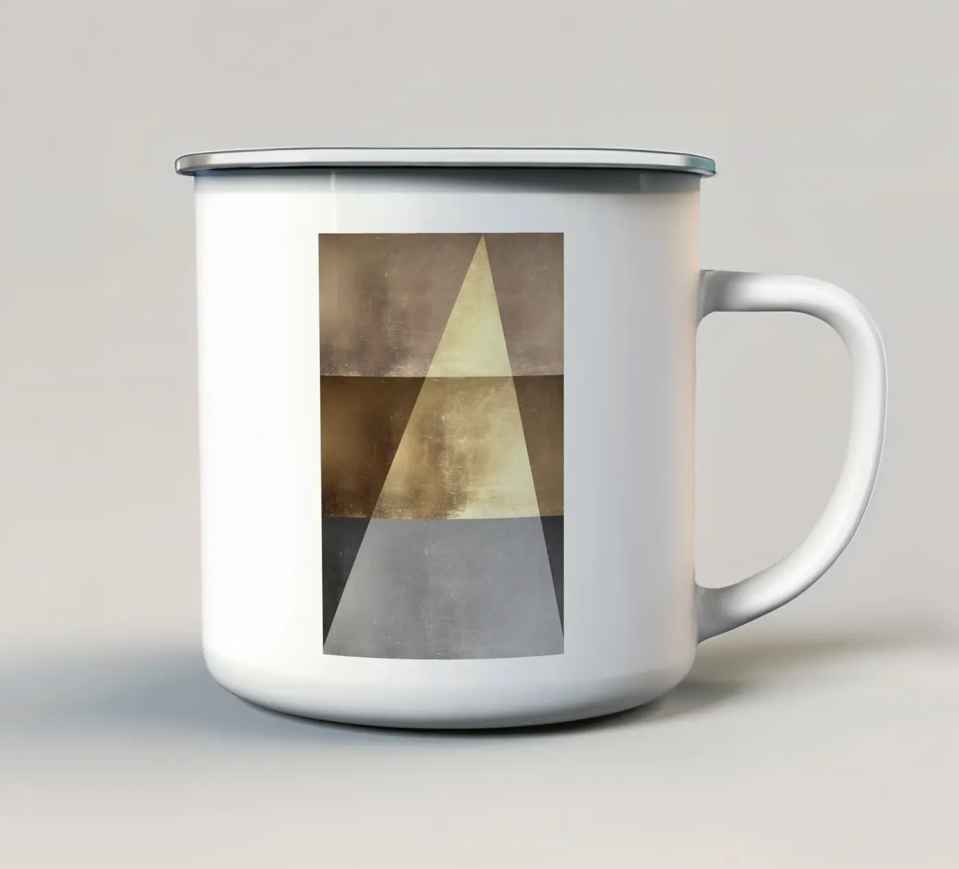 triangle light shadow texture enamel mug by Patrick M Gerber