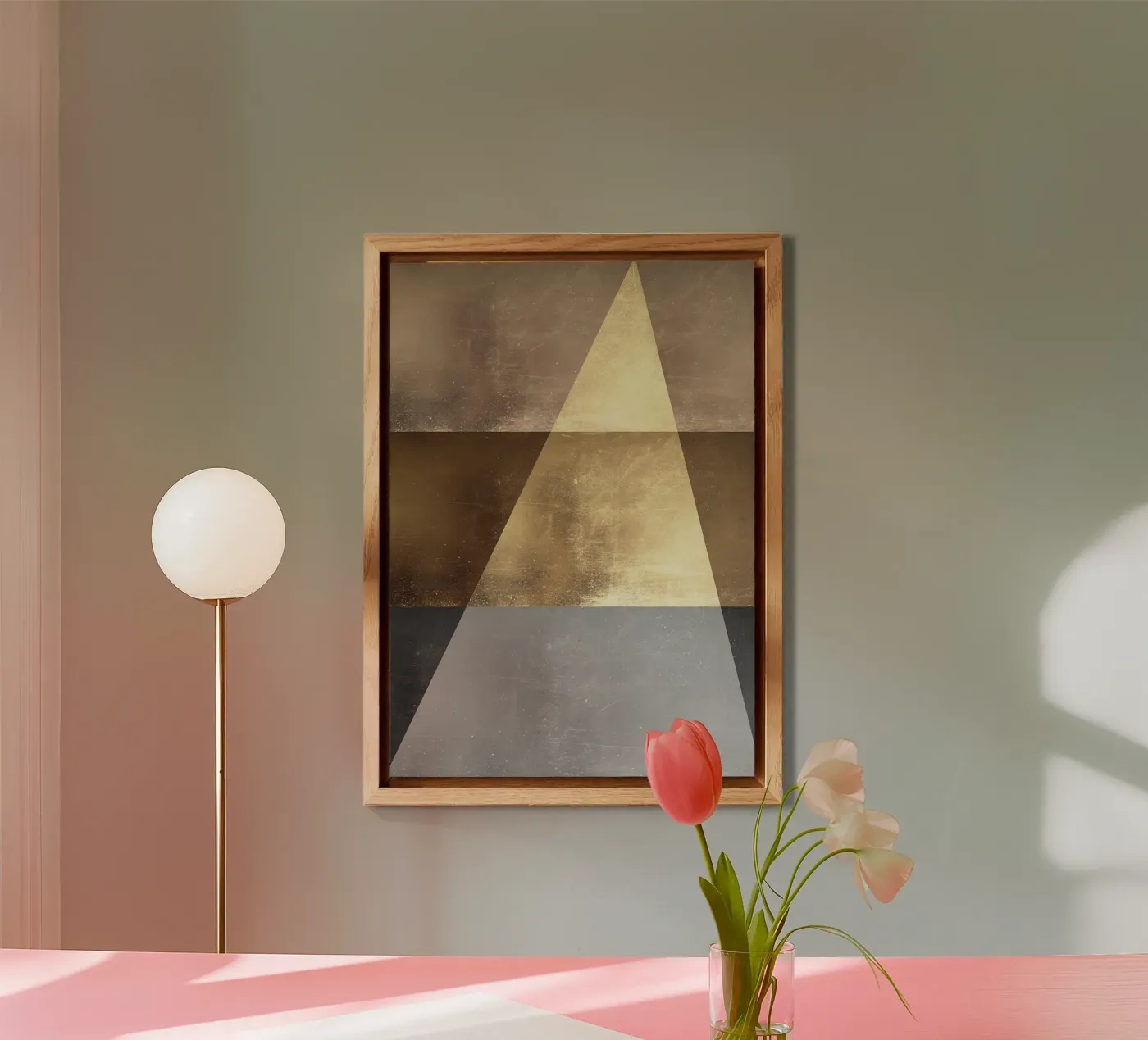 triangle light shadow texture forex-plaat van Patrick M Gerber