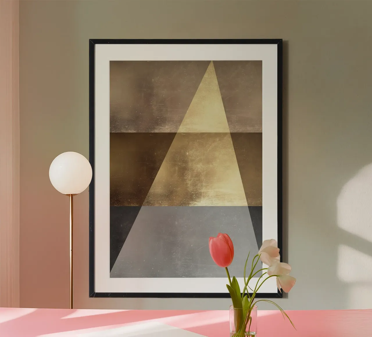 driehoek licht schaduw textuur poster van Patrick M Gerber