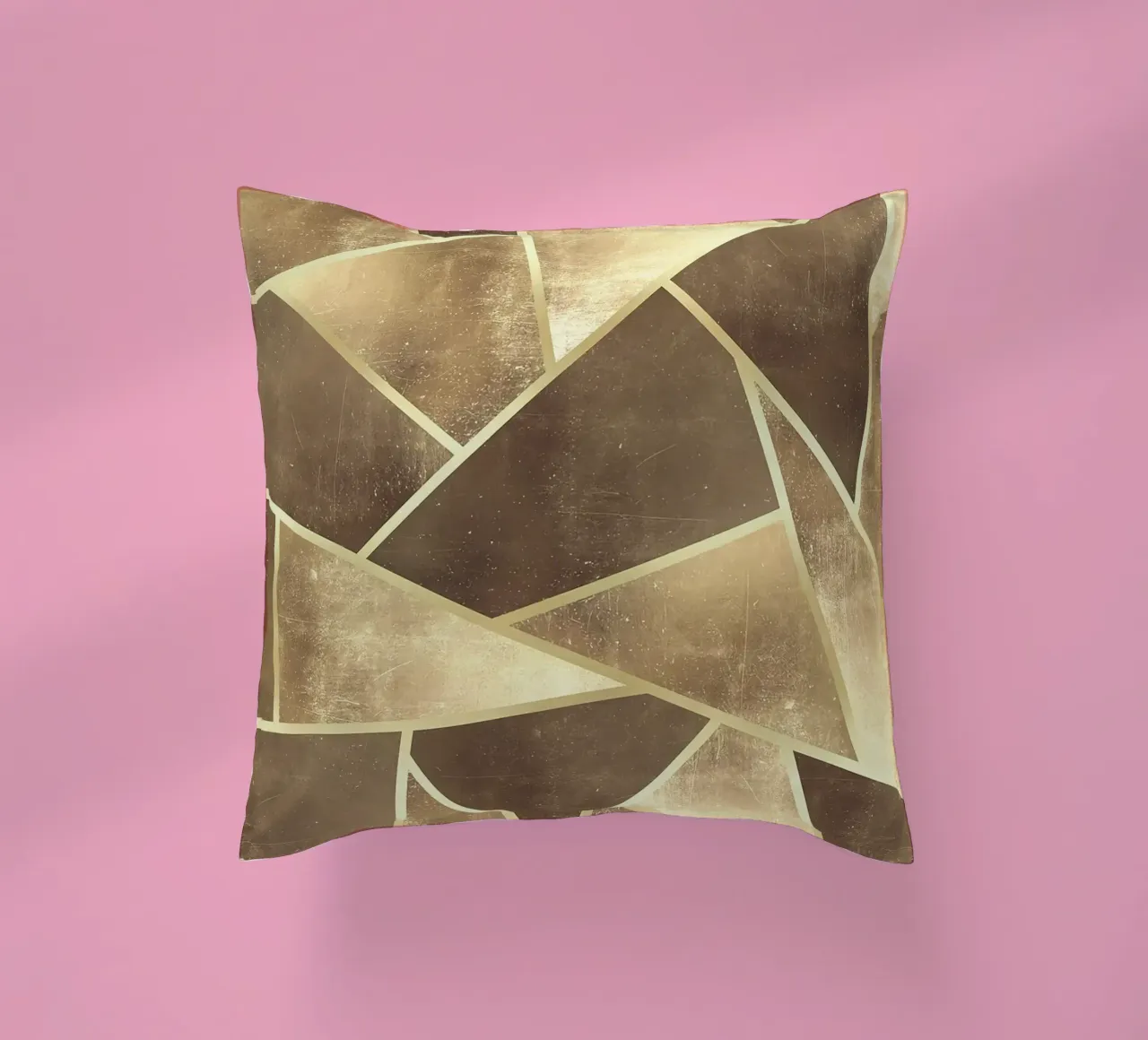 geometric shapes triangles abstract design metallic texture decorative cushion by Patrick M Gerber