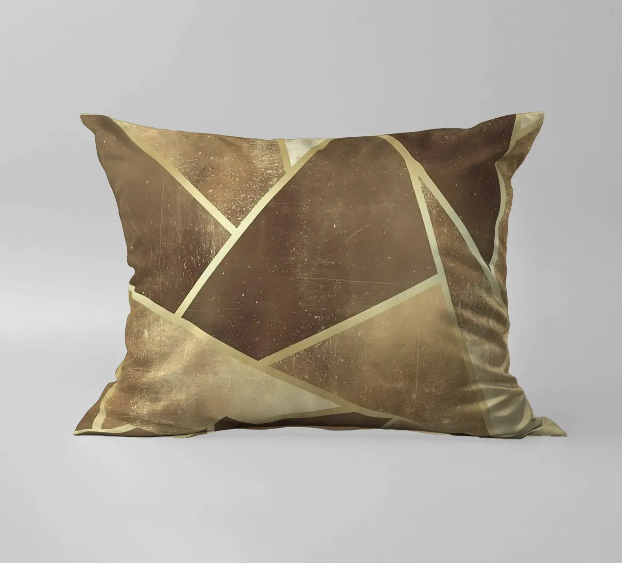 geometric shapes triangles abstract design metallic texture decorative cushion by Patrick M Gerber