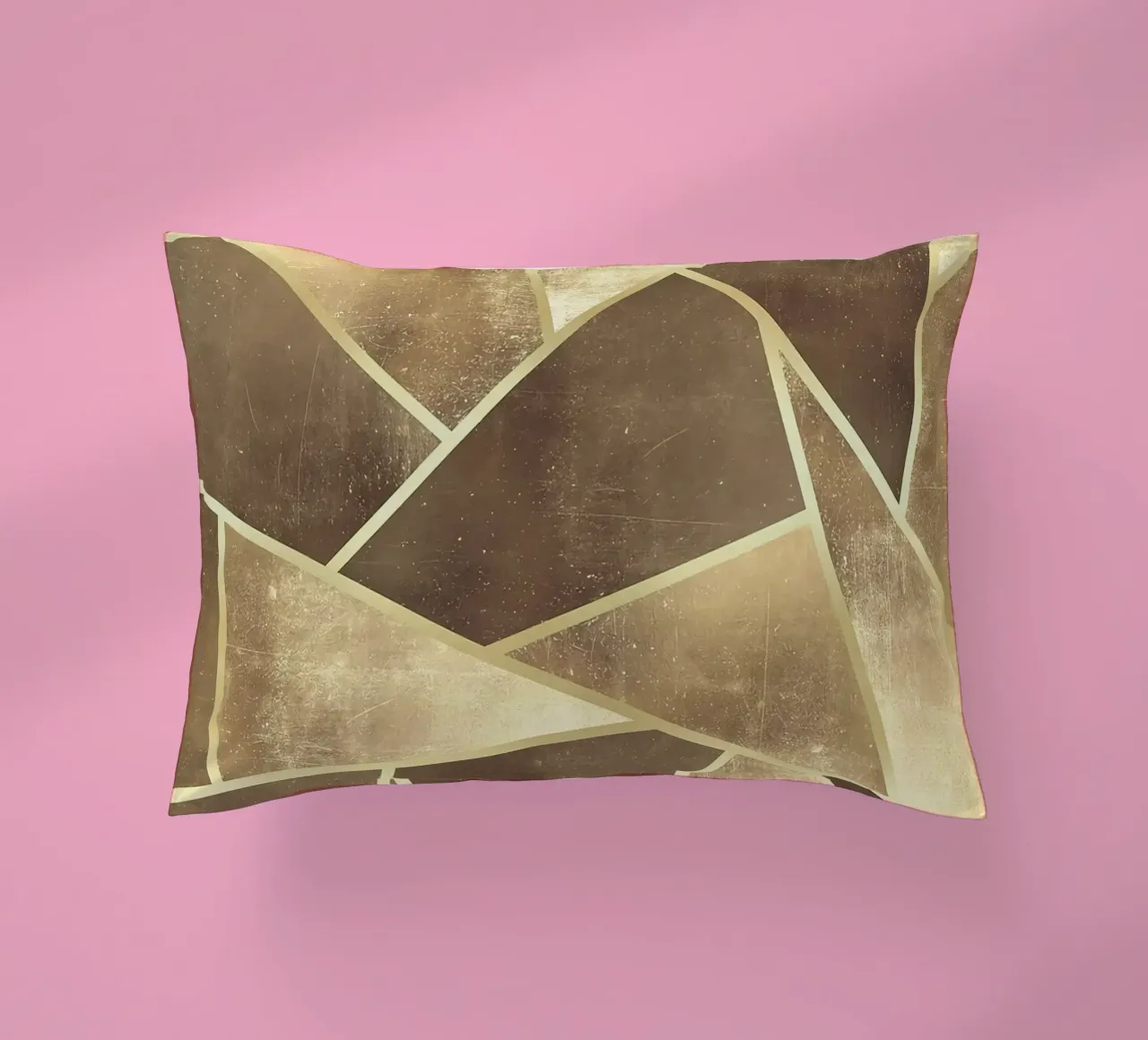 geometric shapes triangles abstract design metallic texture decorative cushion by Patrick M Gerber